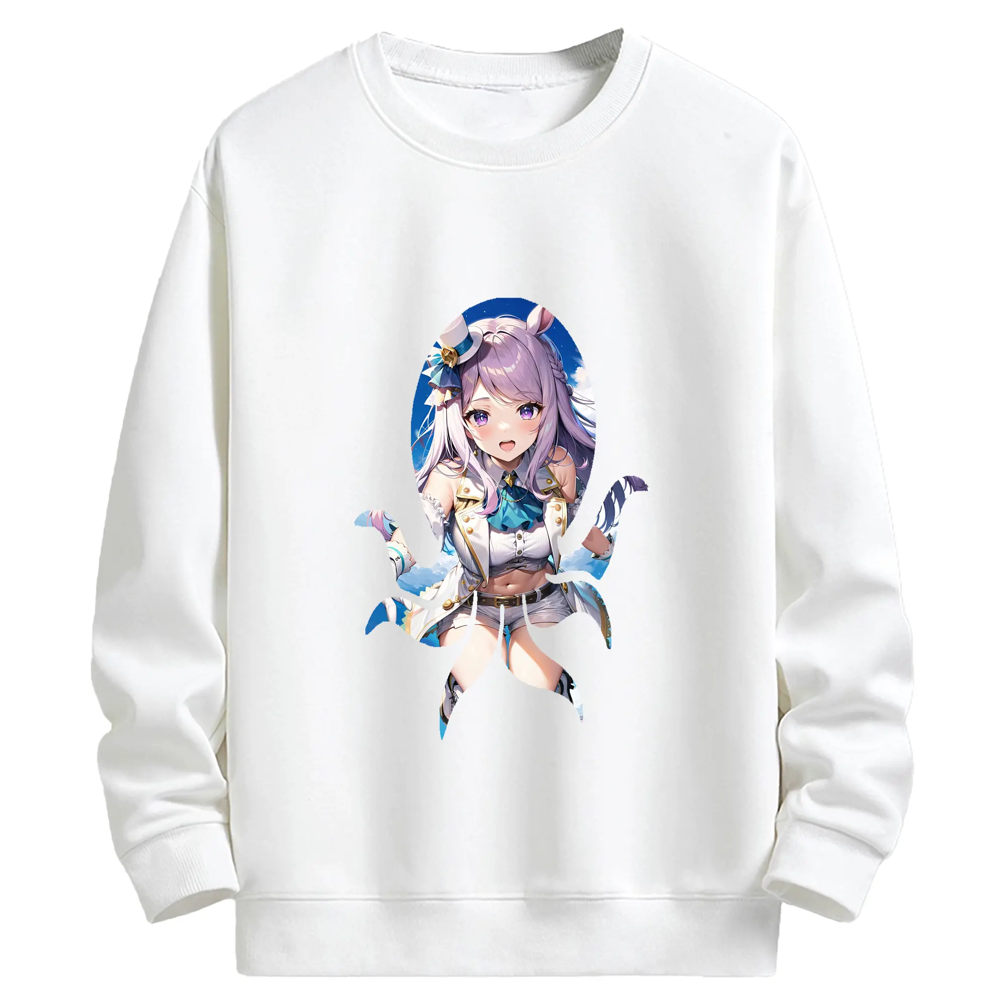 ウマ娘 プリティーダービー グッズ メジロマックイーン - キッズ クルーネックスウェットシャツ ・ フロントプリント ・ 綿80％ ポリエステル20％ ・ 快適 通学 スポーツ 日常使い お散歩用