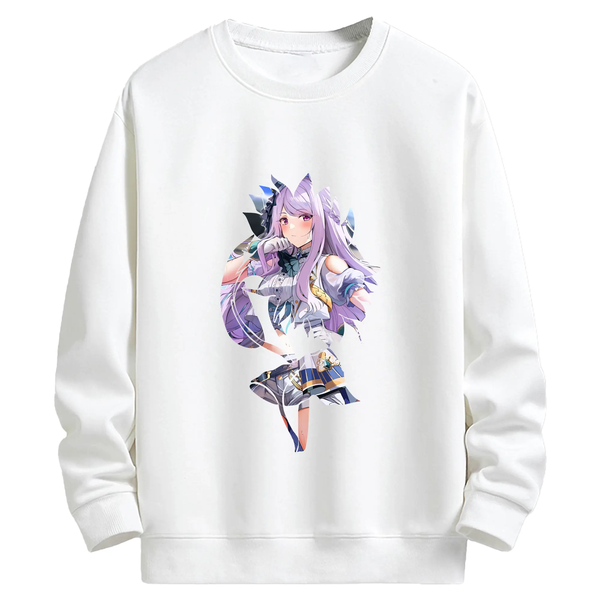 ウマ娘 プリティーダービー グッズ メジロマックイーン - キッズ クルーネックスウェットシャツ ・ フロントプリント ・ 綿80％ ポリエステル20％ ・ 快適 通学 スポーツ 日常使い お散歩用