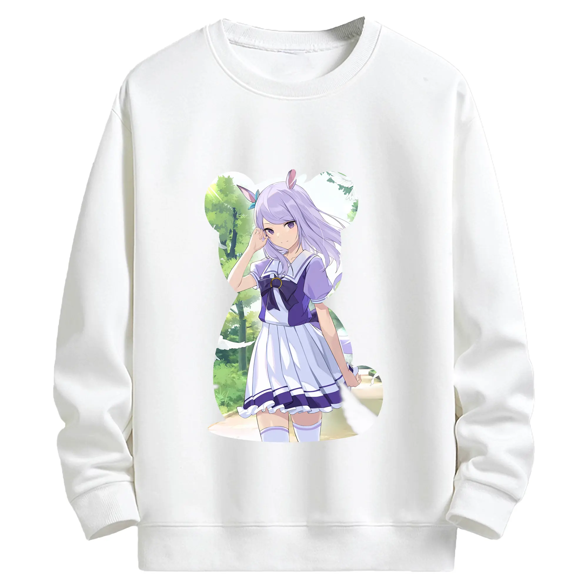 ウマ娘 プリティーダービー グッズ メジロマックイーン - キッズ クルーネックスウェットシャツ ・ フロントプリント ・ 綿80％ ポリエステル20％ ・ 快適 通学 スポーツ 日常使い お散歩用