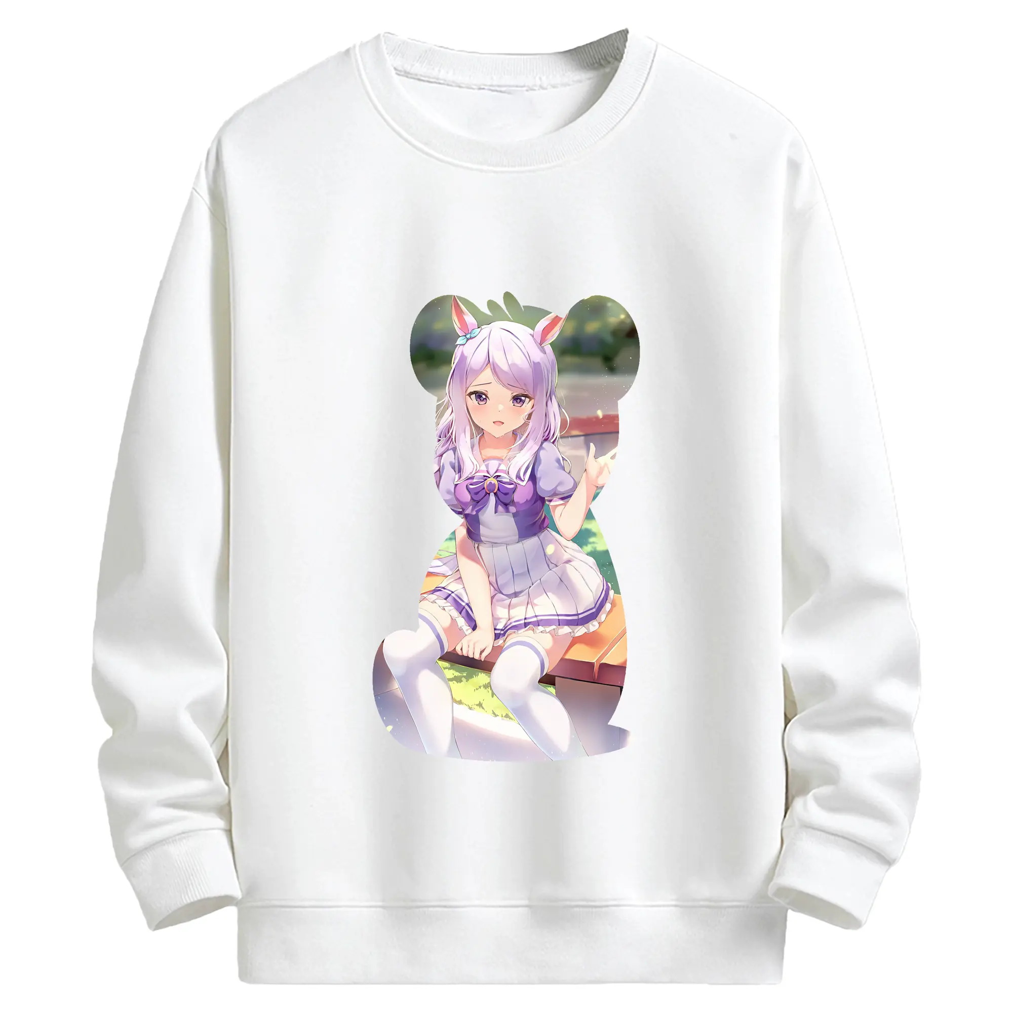 ウマ娘 プリティーダービー グッズ メジロマックイーン - キッズ クルーネックスウェットシャツ ・ フロントプリント ・ 綿80％ ポリエステル20％ ・ 快適 通学 スポーツ 日常使い お散歩用