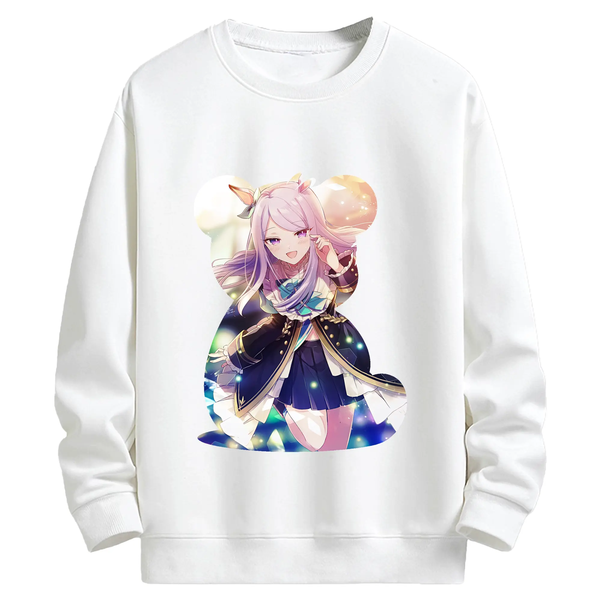 ウマ娘 プリティーダービー グッズ メジロマックイーン - キッズ クルーネックスウェットシャツ ・ フロントプリント ・ 綿80％ ポリエステル20％ ・ 快適 通学 スポーツ 日常使い お散歩用