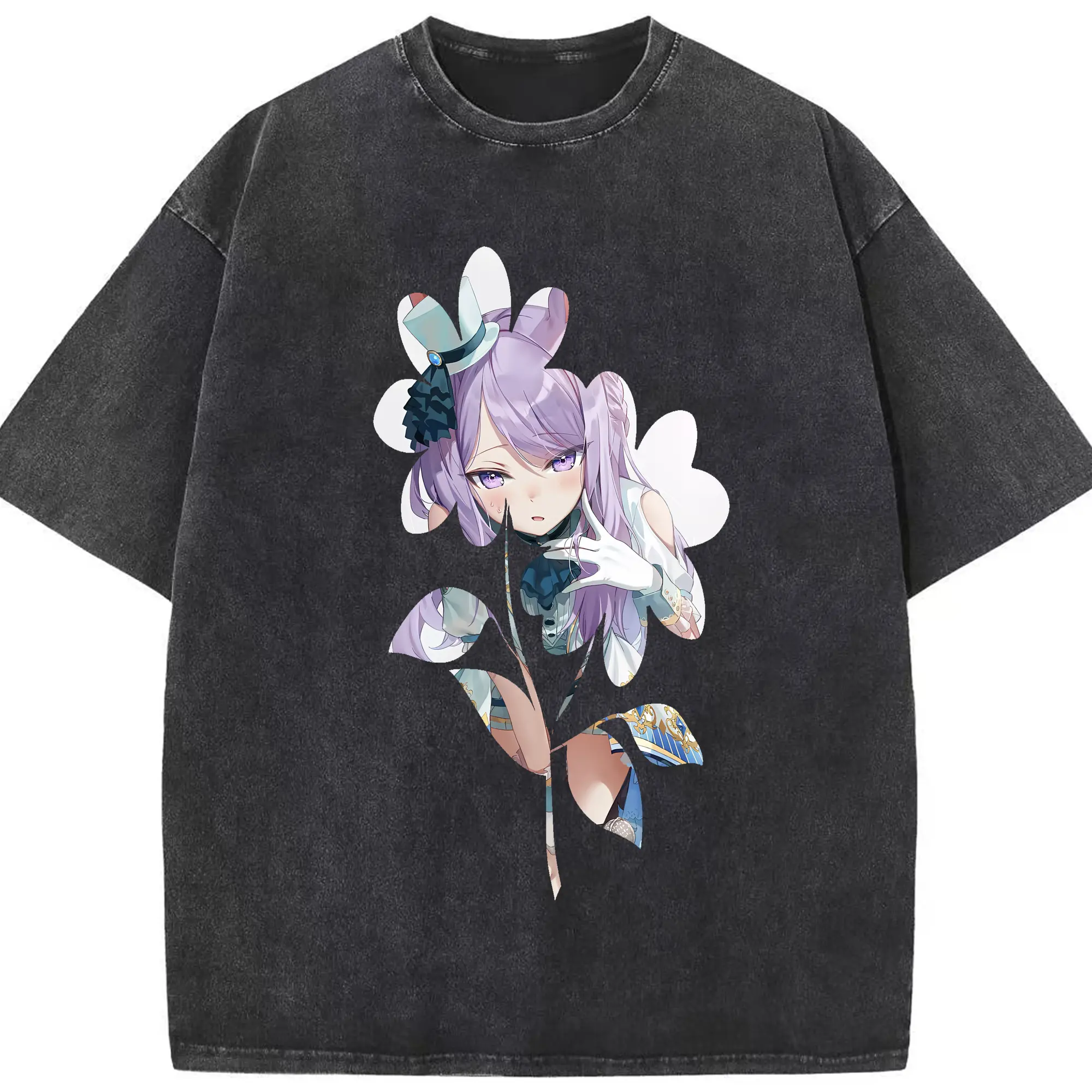 ウマ娘 プリティーダービー グッズ メジロマックイーン - 綿100％ ヴィンテージ風 半袖Tシャツ ・ フロントプリント ・ 柔らか肌触り ・ 通気性 快適 ・ スポーツ カジュアル 外出用