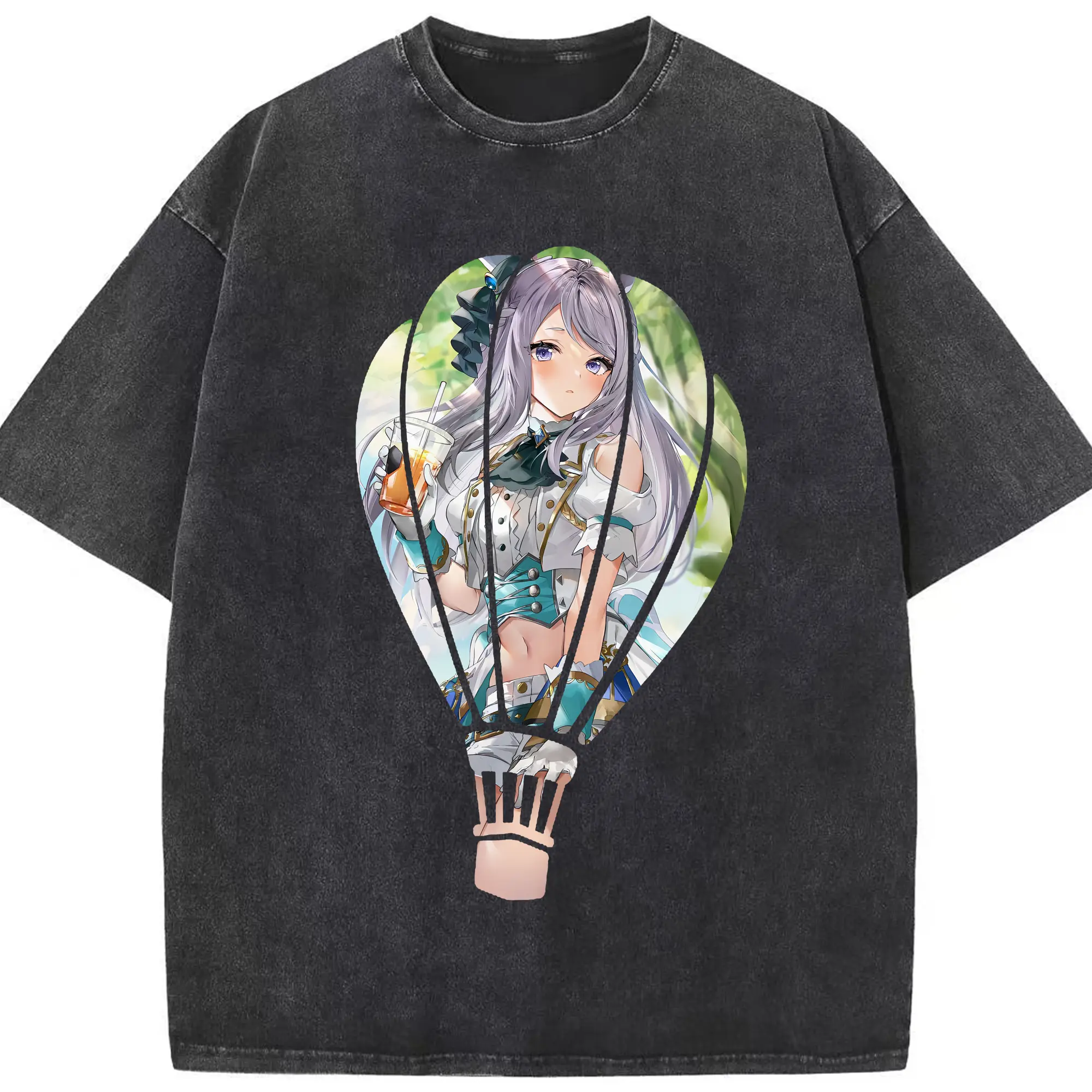 ウマ娘 プリティーダービー グッズ メジロマックイーン - 綿100％ ヴィンテージ風 半袖Tシャツ ・ フロントプリント ・ 柔らか肌触り ・ 通気性 快適 ・ スポーツ カジュアル 外出用
