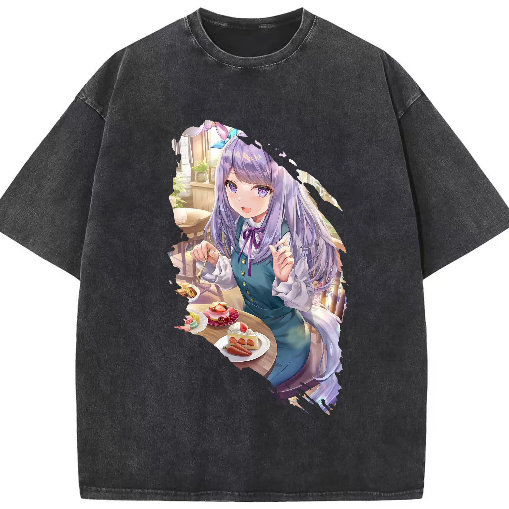 ウマ娘 プリティーダービー グッズ メジロマックイーン - 綿100％ ヴィンテージ風 半袖Tシャツ ・ フロントプリント ・ 柔らか肌触り ・ 通気性 快適 ・ スポーツ カジュアル 外出用
