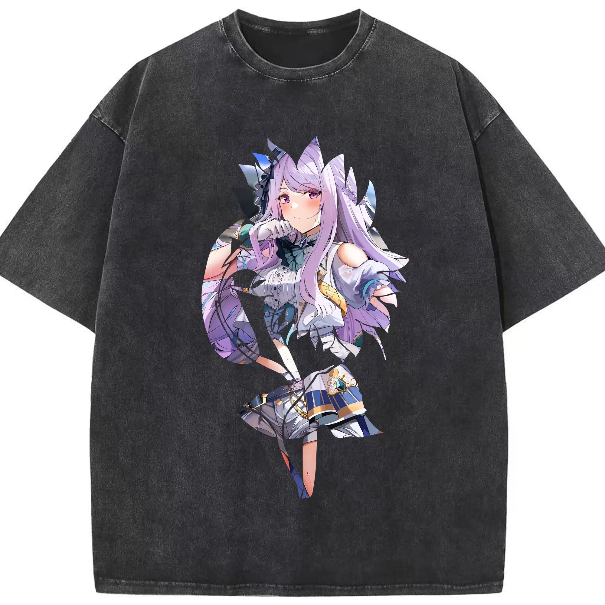 ウマ娘 プリティーダービー グッズ メジロマックイーン - 綿100％ ヴィンテージ風 半袖Tシャツ ・ フロントプリント ・ 柔らか肌触り ・ 通気性 快適 ・ スポーツ カジュアル 外出用