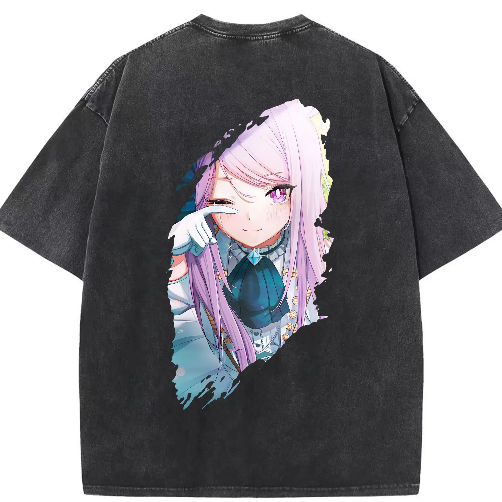 ウマ娘 プリティーダービー グッズ メジロマックイーン - 綿100％ ヴィンテージ風 半袖Tシャツ ・ 背面プリント ・ 柔らか肌触り ・ 通気性 快適 ・ スポーツ カジュアル 外出用