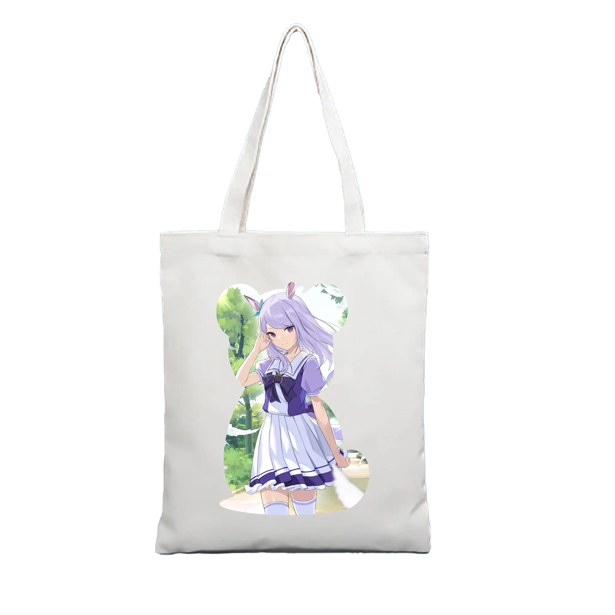 ウマ娘 プリティーダービー グッズ メジロマックイーン - 縦型キャンバス手提げバッグ（トートバッグ） ・ キャンバス素材 ・ ショッピング用 ・ 軽量 丈夫 お手入れ簡単