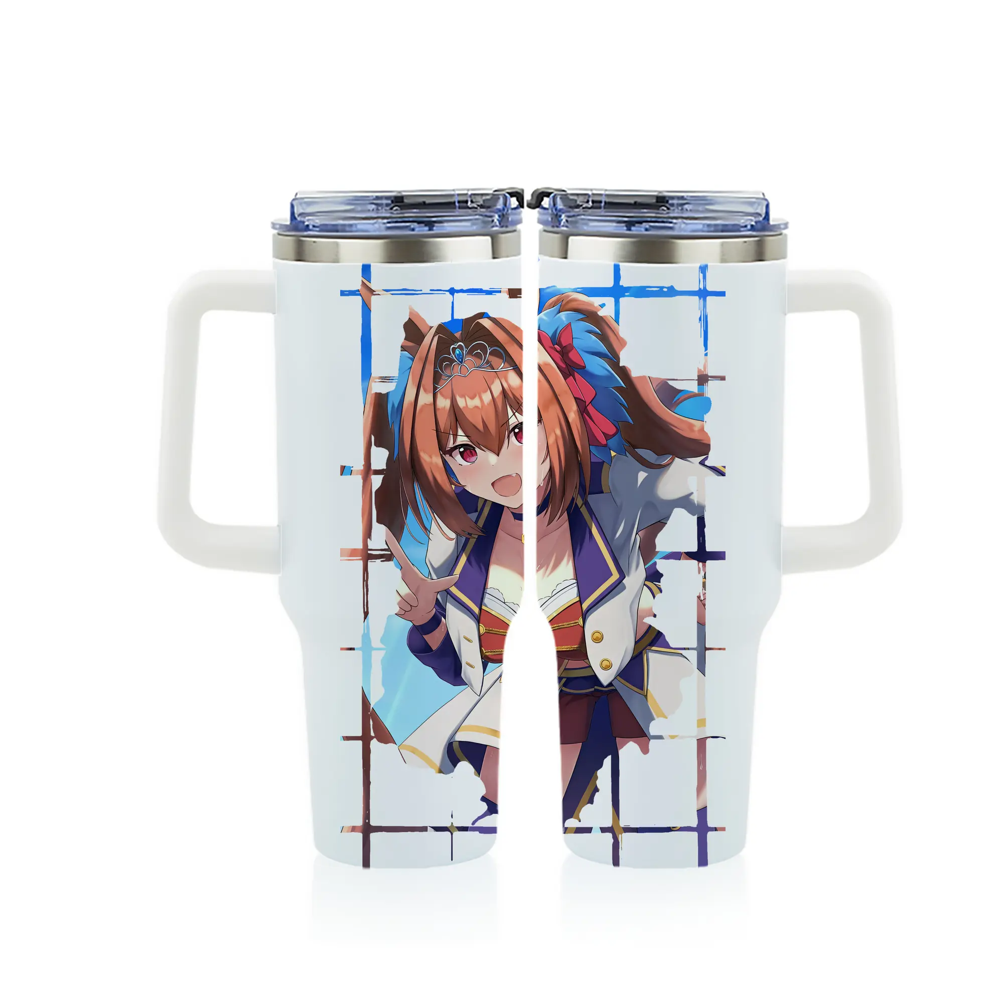 ウマ娘 プリティーダービー グッズ ダイワスカーレット - 1200mL フルプリント車用タンブラー ・ 304ステンレス 内側 ・ 201ステンレス 外側 ・ 保温 保冷 ・ 通勤 ドライブ アウトドア用