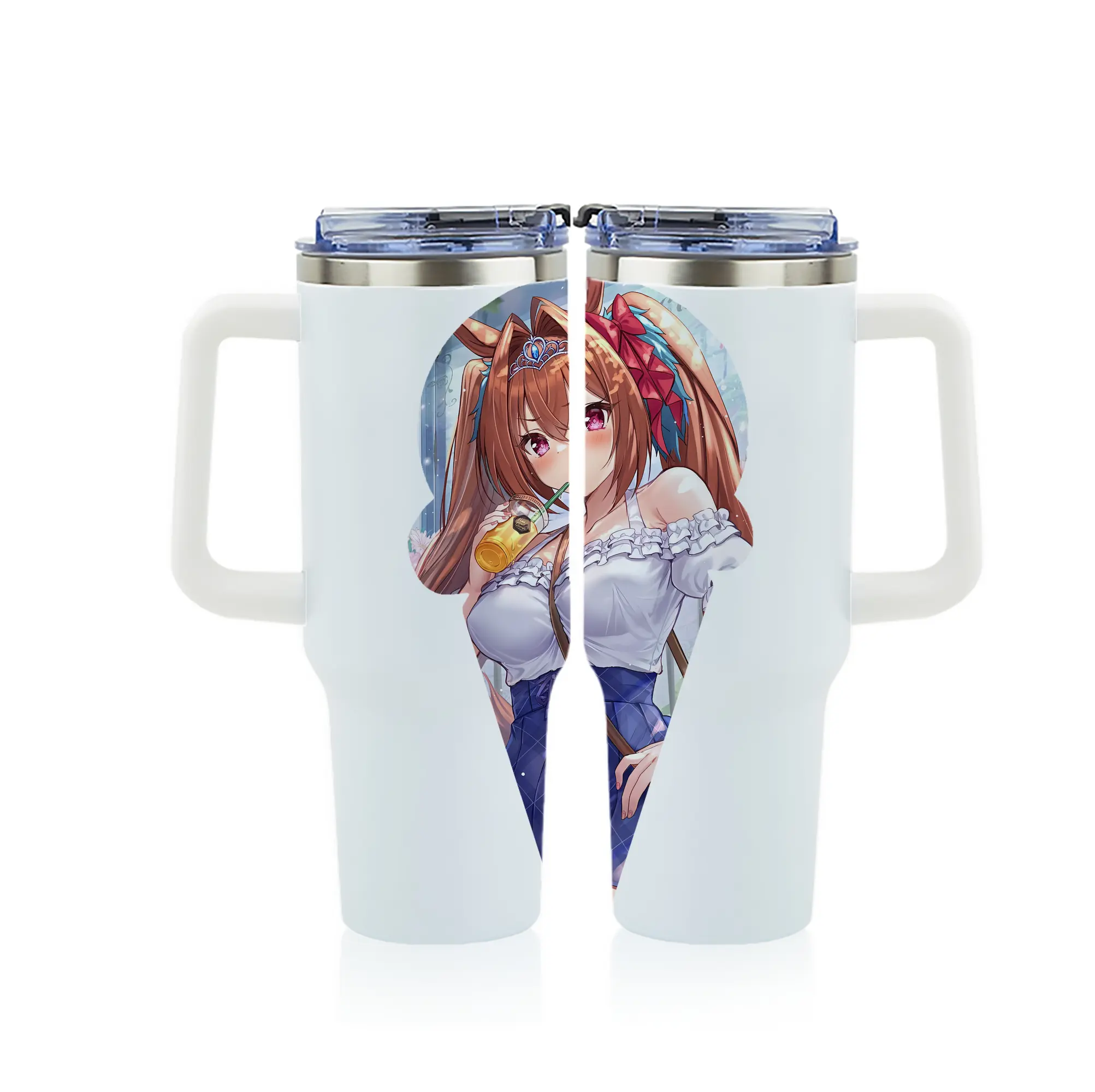 ウマ娘 プリティーダービー グッズ ダイワスカーレット - 1200mL フルプリント車用タンブラー ・ 304ステンレス 内側 ・ 201ステンレス 外側 ・ 保温 保冷 ・ 通勤 ドライブ アウトドア用