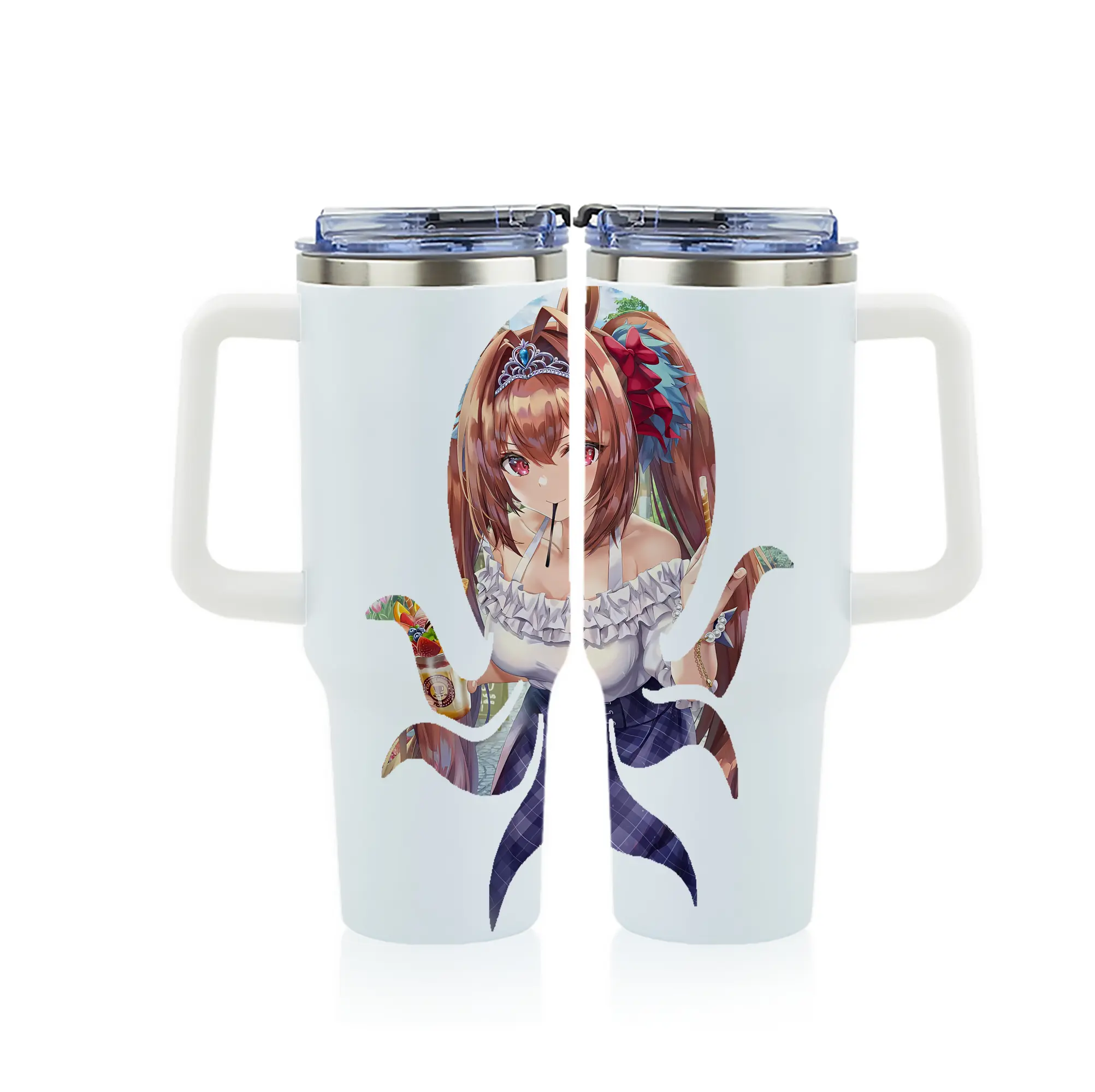 ウマ娘 プリティーダービー グッズ ダイワスカーレット - 1200mL フルプリント車用タンブラー ・ 304ステンレス 内側 ・ 201ステンレス 外側 ・ 保温 保冷 ・ 通勤 ドライブ アウトドア用