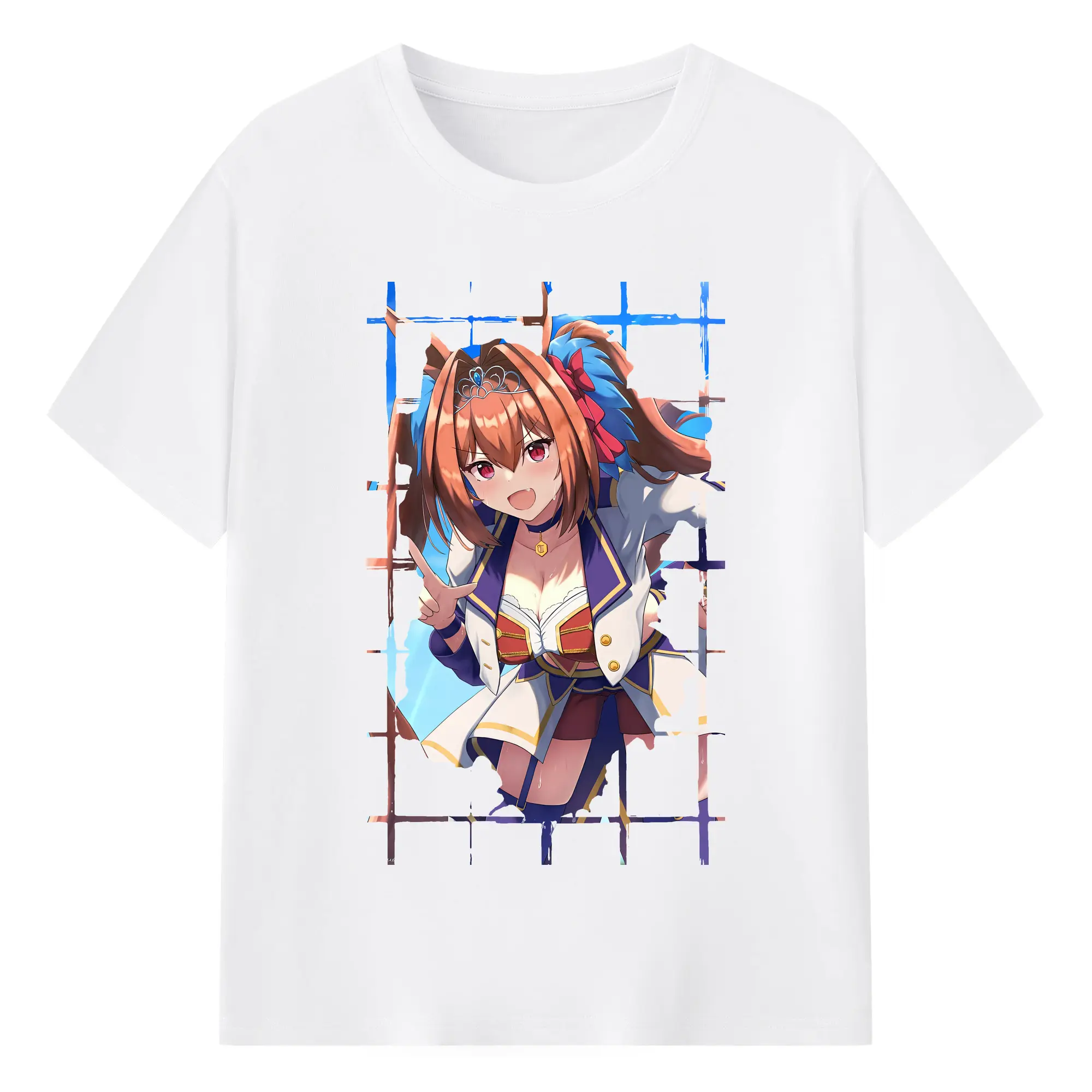 ウマ娘 プリティーダービー グッズ ダイワスカーレット - 綿100％ 半袖Tシャツ ・ フロントプリント ・ 快適 通気性 ・ 日常使い 散歩 スポーツ用