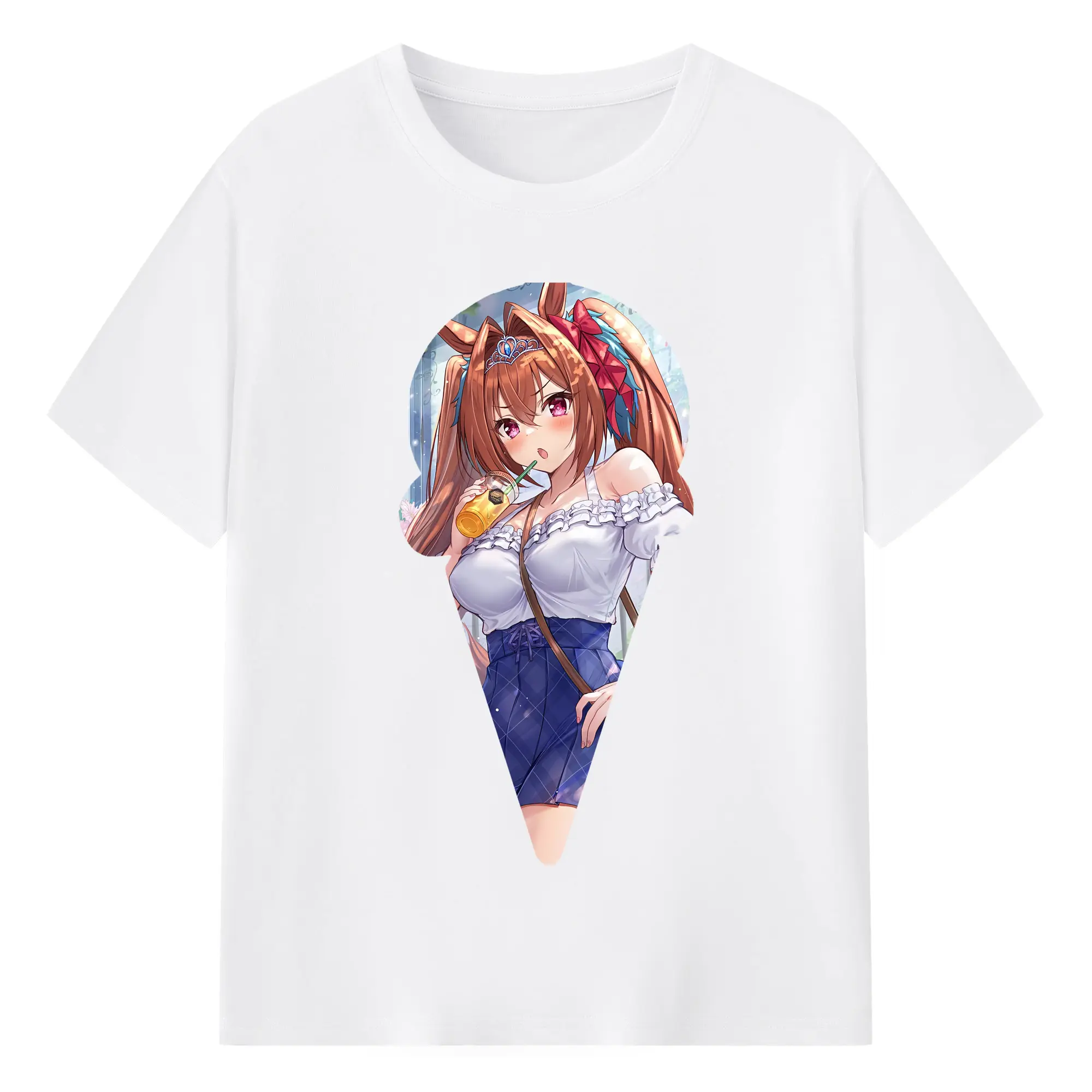 ウマ娘 プリティーダービー グッズ ダイワスカーレット - 綿100％ 半袖Tシャツ ・ フロントプリント ・ 快適 通気性 ・ 日常使い 散歩 スポーツ用