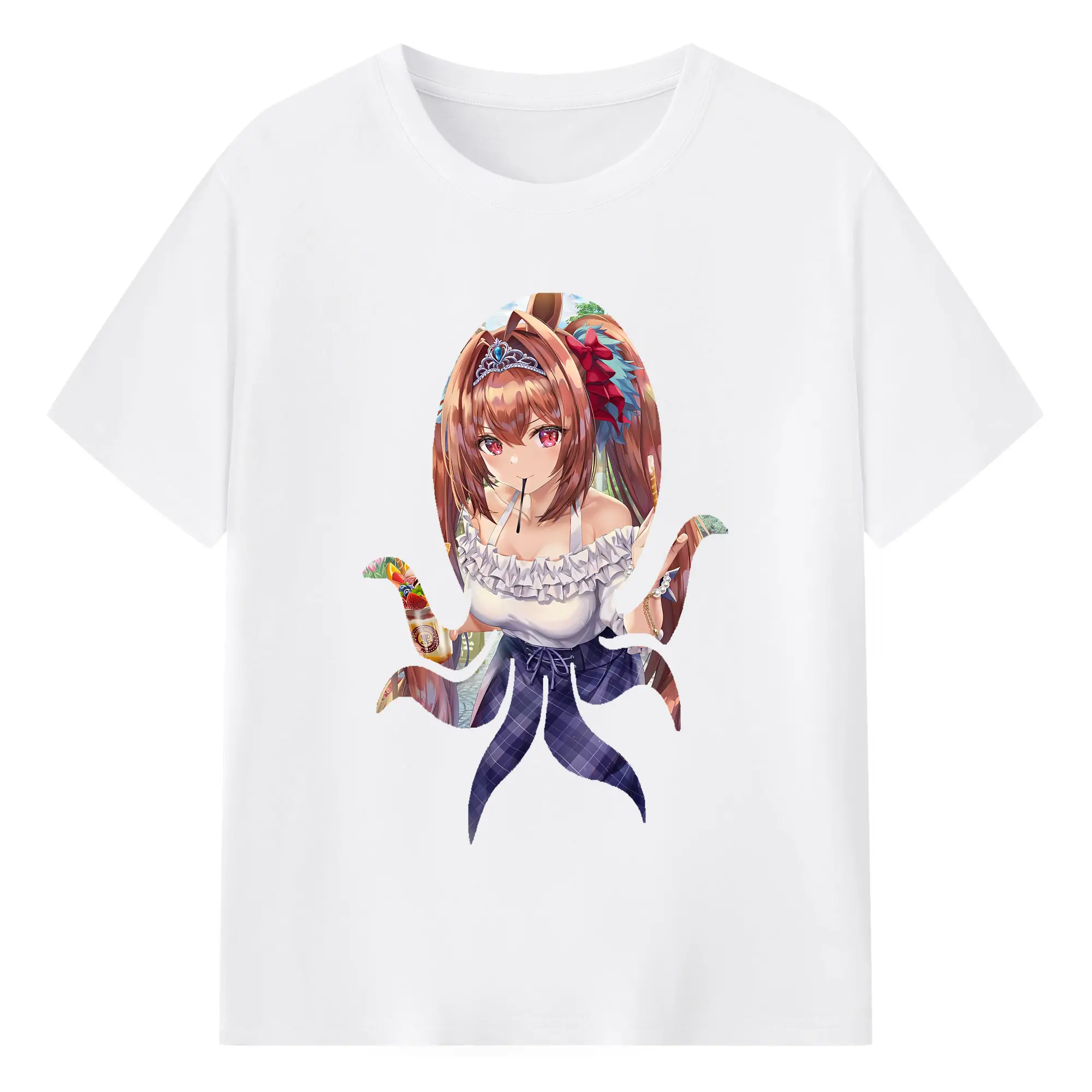 ウマ娘 プリティーダービー グッズ ダイワスカーレット - 綿100％ 半袖Tシャツ ・ フロントプリント ・ 快適 通気性 ・ 日常使い 散歩 スポーツ用