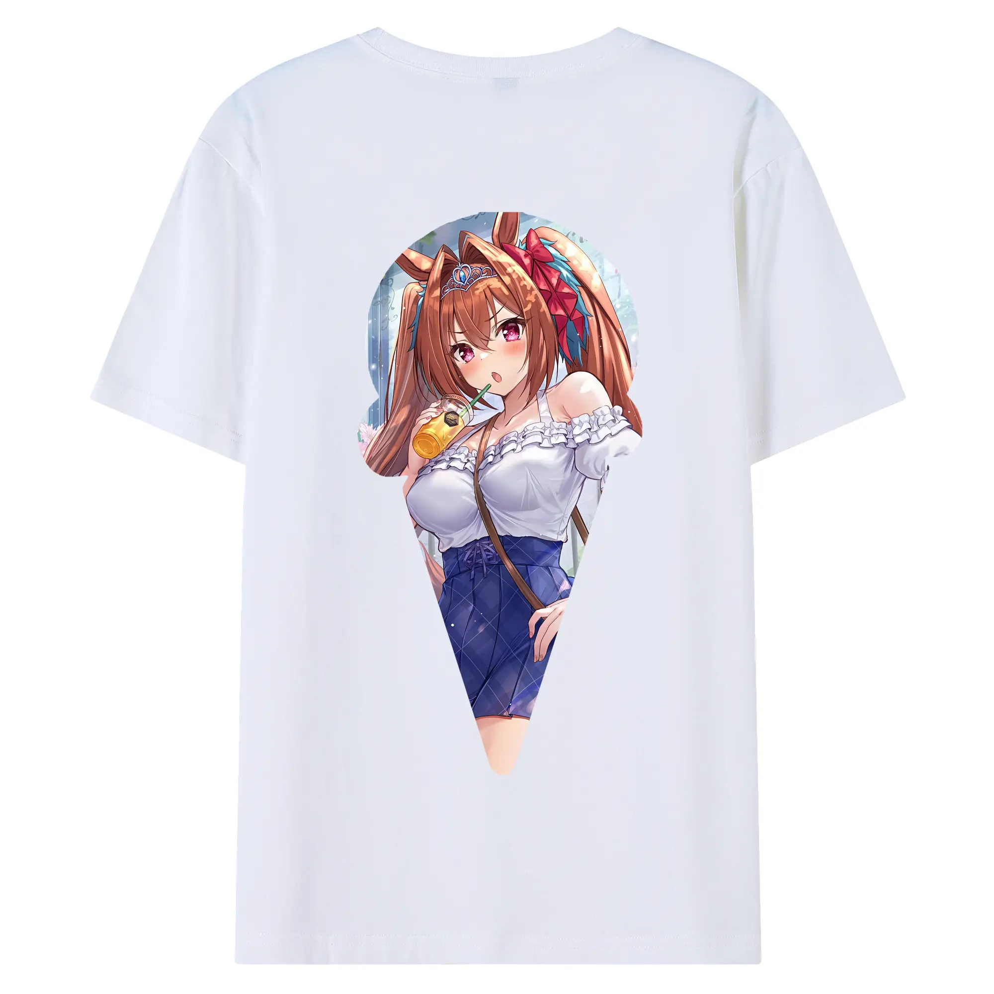 ウマ娘 プリティーダービー グッズ ダイワスカーレット - 綿100％ 半袖Tシャツ ・ バックプリント ・ 快適 通気性 ・ 日常使い 散歩 スポーツ用