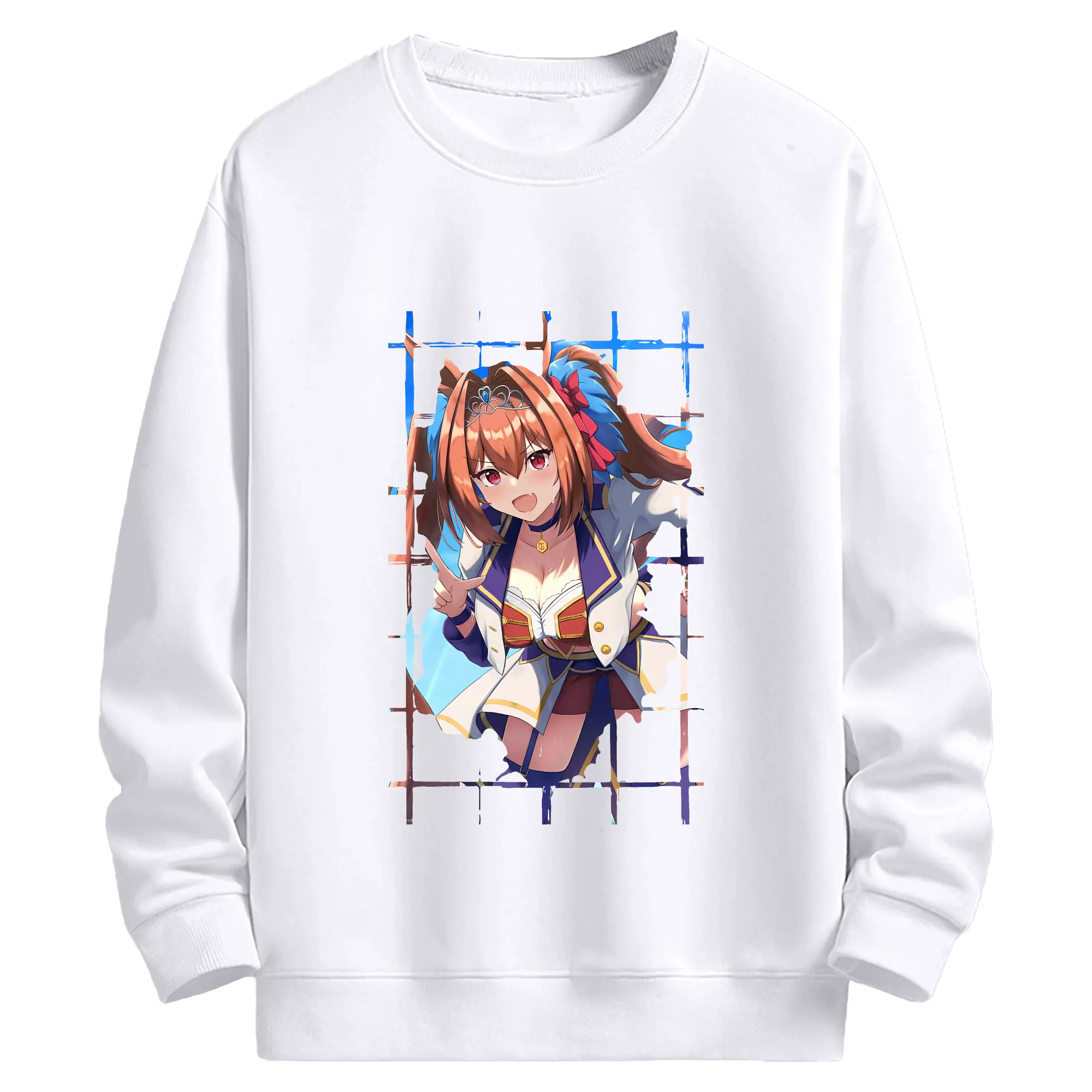 ウマ娘 プリティーダービー グッズ ダイワスカーレット - 高品質 クルーネック スウェット ・ コットン59％ ポリエステル41％ ・ ユニセックス 長袖 トレーナー ・ カジュアル デイリー スポーツ 散歩用