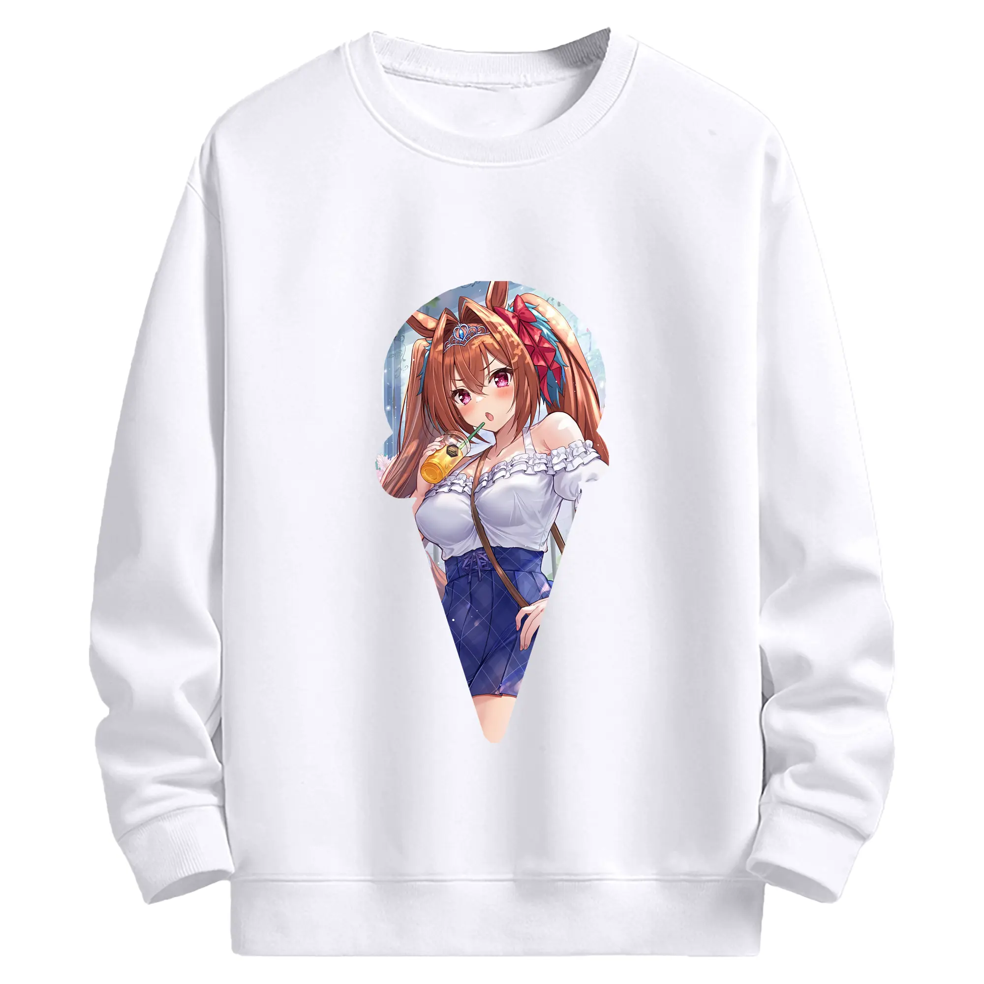 ウマ娘 プリティーダービー グッズ ダイワスカーレット - 高品質 クルーネック スウェット ・ コットン59％ ポリエステル41％ ・ ユニセックス 長袖 トレーナー ・ カジュアル デイリー スポーツ 散歩用