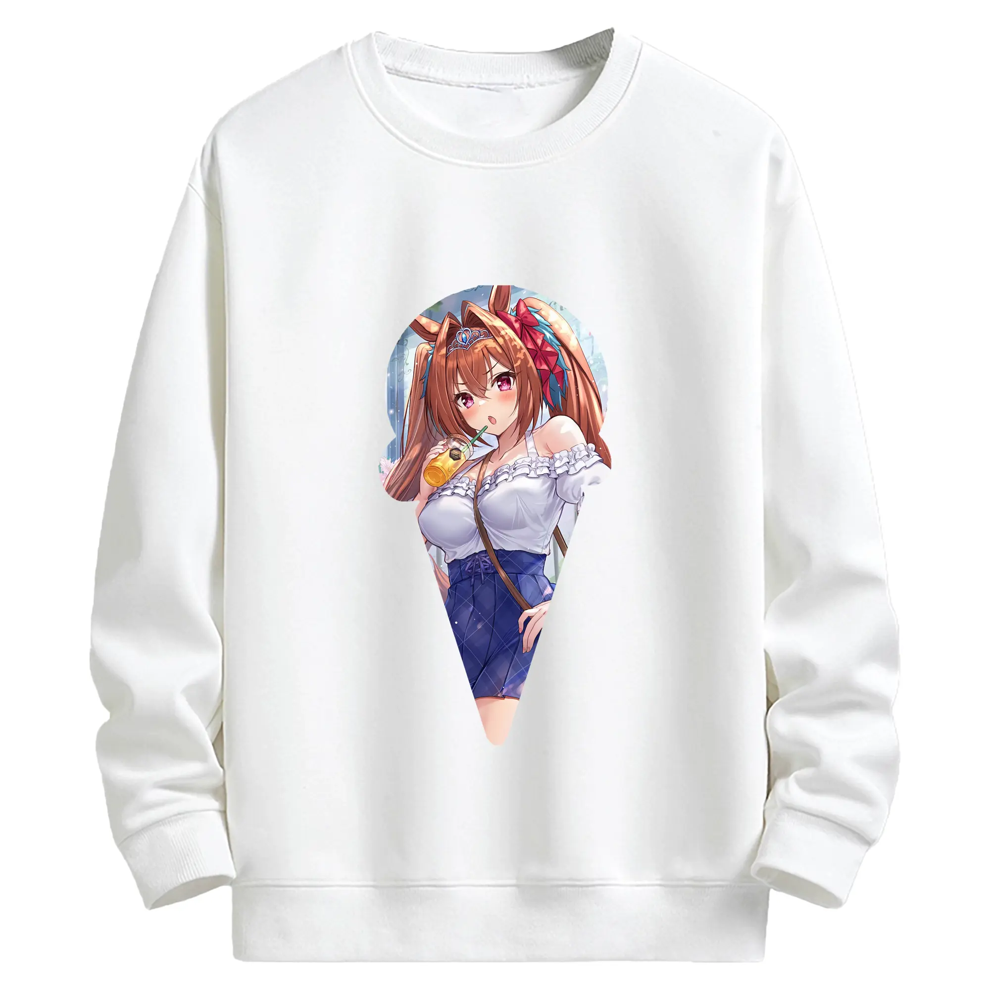 ウマ娘 プリティーダービー グッズ ダイワスカーレット - キッズ クルーネックスウェットシャツ ・ フロントプリント ・ 綿80％ ポリエステル20％ ・ 快適 通学 スポーツ 日常使い お散歩用