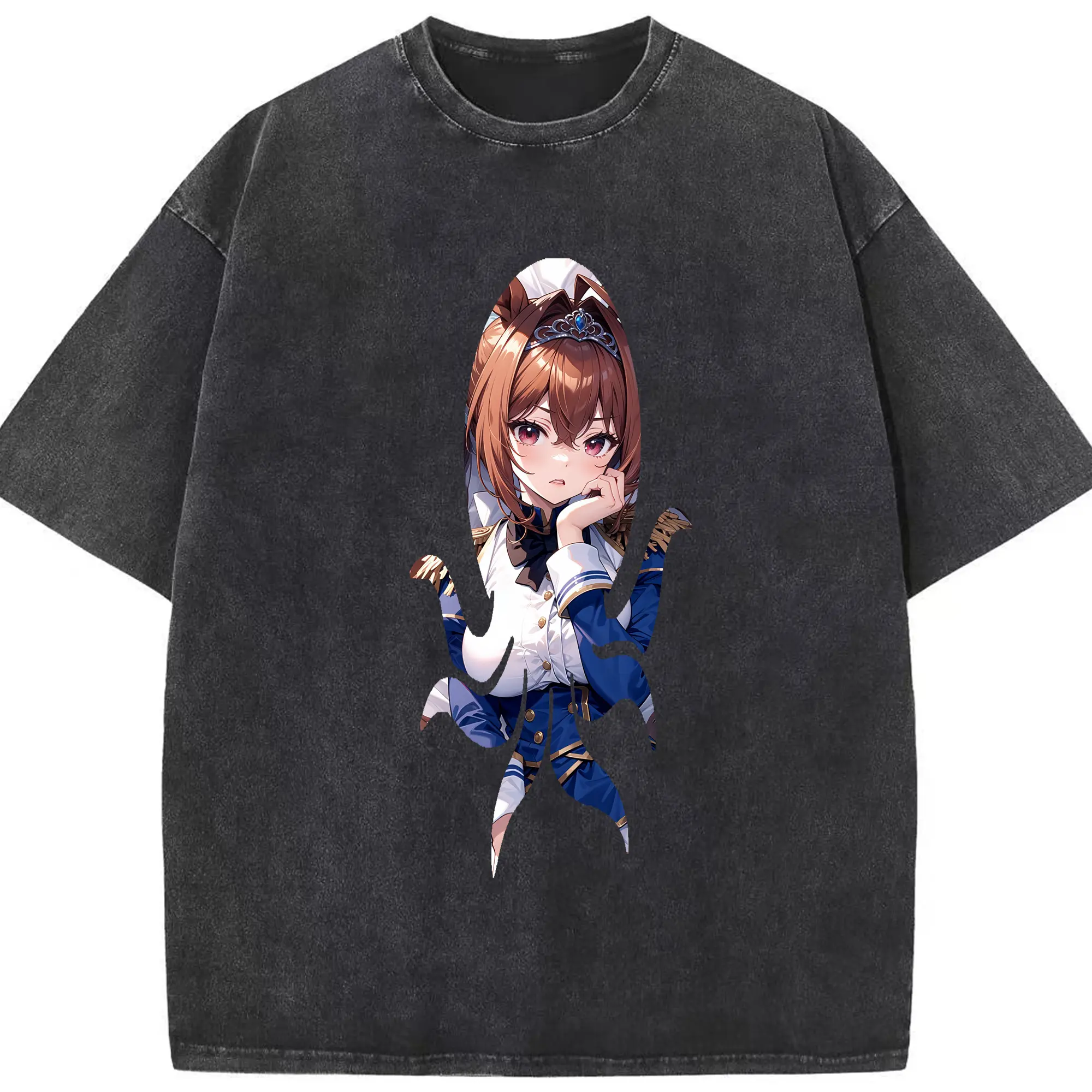 ウマ娘 プリティーダービー グッズ ダイワスカーレット - 綿100％ ヴィンテージ風 半袖Tシャツ ・ フロントプリント ・ 柔らか肌触り ・ 通気性 快適 ・ スポーツ カジュアル 外出用
