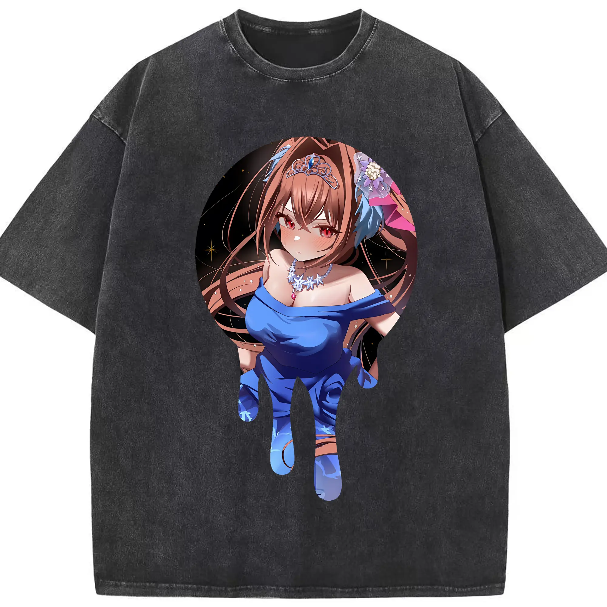 ウマ娘 プリティーダービー グッズ ダイワスカーレット - 綿100％ ヴィンテージ風 半袖Tシャツ ・ フロントプリント ・ 柔らか肌触り ・ 通気性 快適 ・ スポーツ カジュアル 外出用