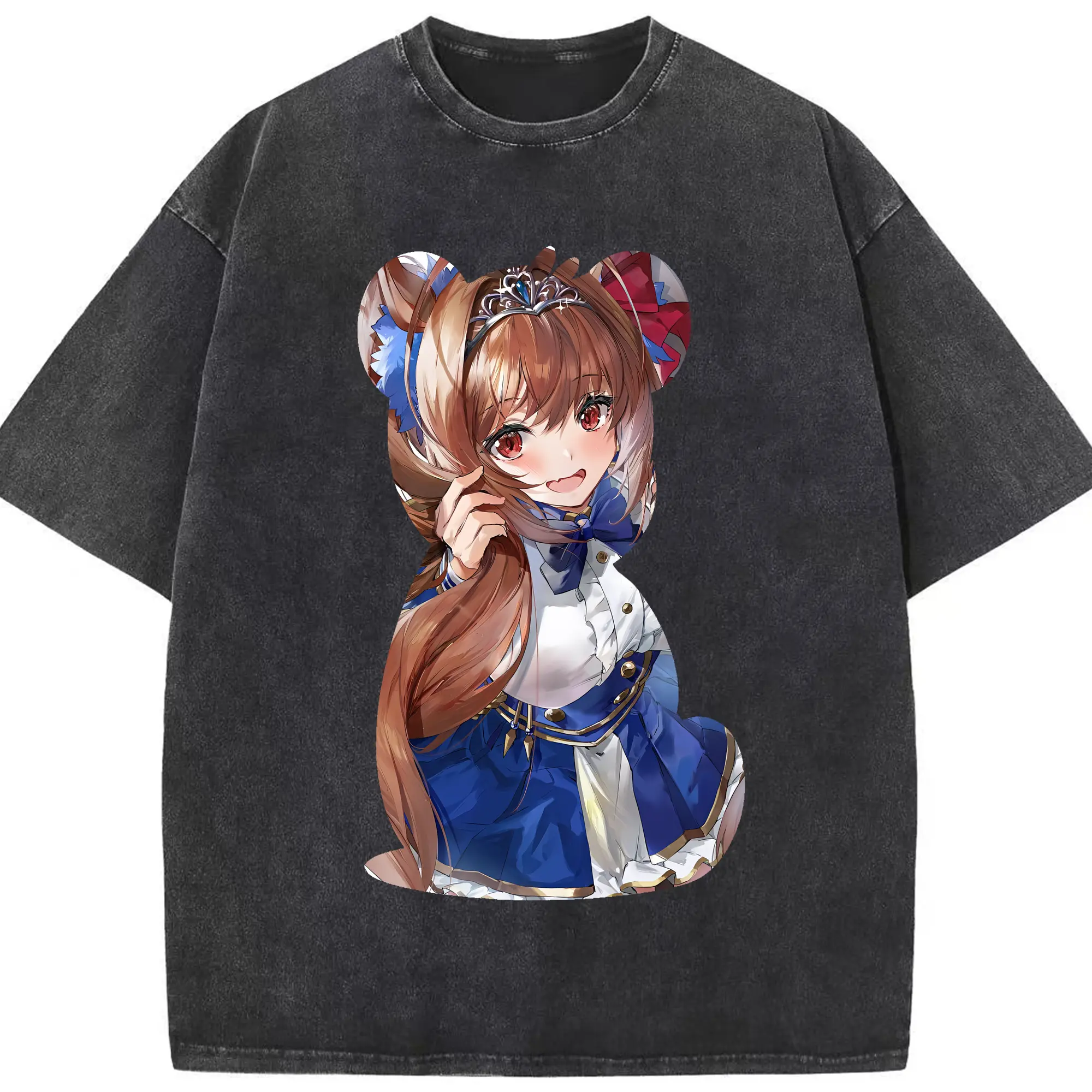 ウマ娘 プリティーダービー グッズ ダイワスカーレット - 綿100％ ヴィンテージ風 半袖Tシャツ ・ フロントプリント ・ 柔らか肌触り ・ 通気性 快適 ・ スポーツ カジュアル 外出用