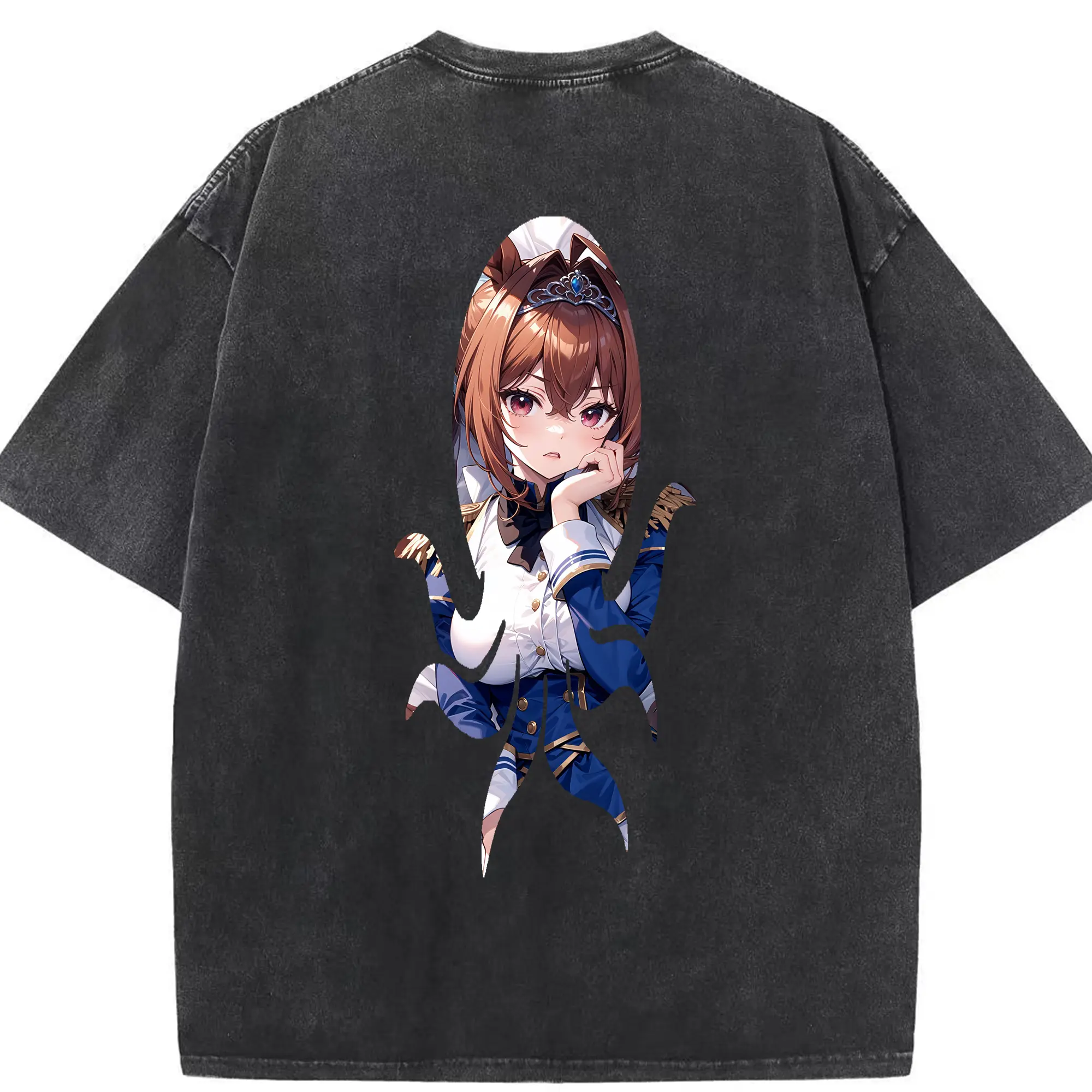 ウマ娘 プリティーダービー グッズ ダイワスカーレット - 綿100％ ヴィンテージ風 半袖Tシャツ ・ 背面プリント ・ 柔らか肌触り ・ 通気性 快適 ・ スポーツ カジュアル 外出用