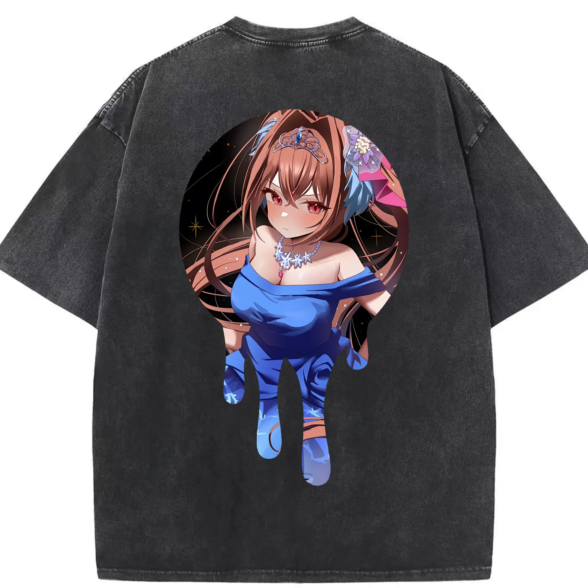 ウマ娘 プリティーダービー グッズ ダイワスカーレット - 綿100％ ヴィンテージ風 半袖Tシャツ ・ 背面プリント ・ 柔らか肌触り ・ 通気性 快適 ・ スポーツ カジュアル 外出用