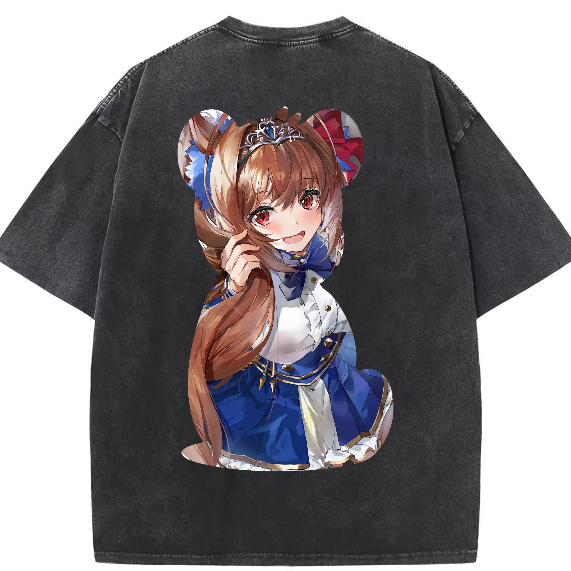 ウマ娘 プリティーダービー グッズ ダイワスカーレット - 綿100％ ヴィンテージ風 半袖Tシャツ ・ 背面プリント ・ 柔らか肌触り ・ 通気性 快適 ・ スポーツ カジュアル 外出用