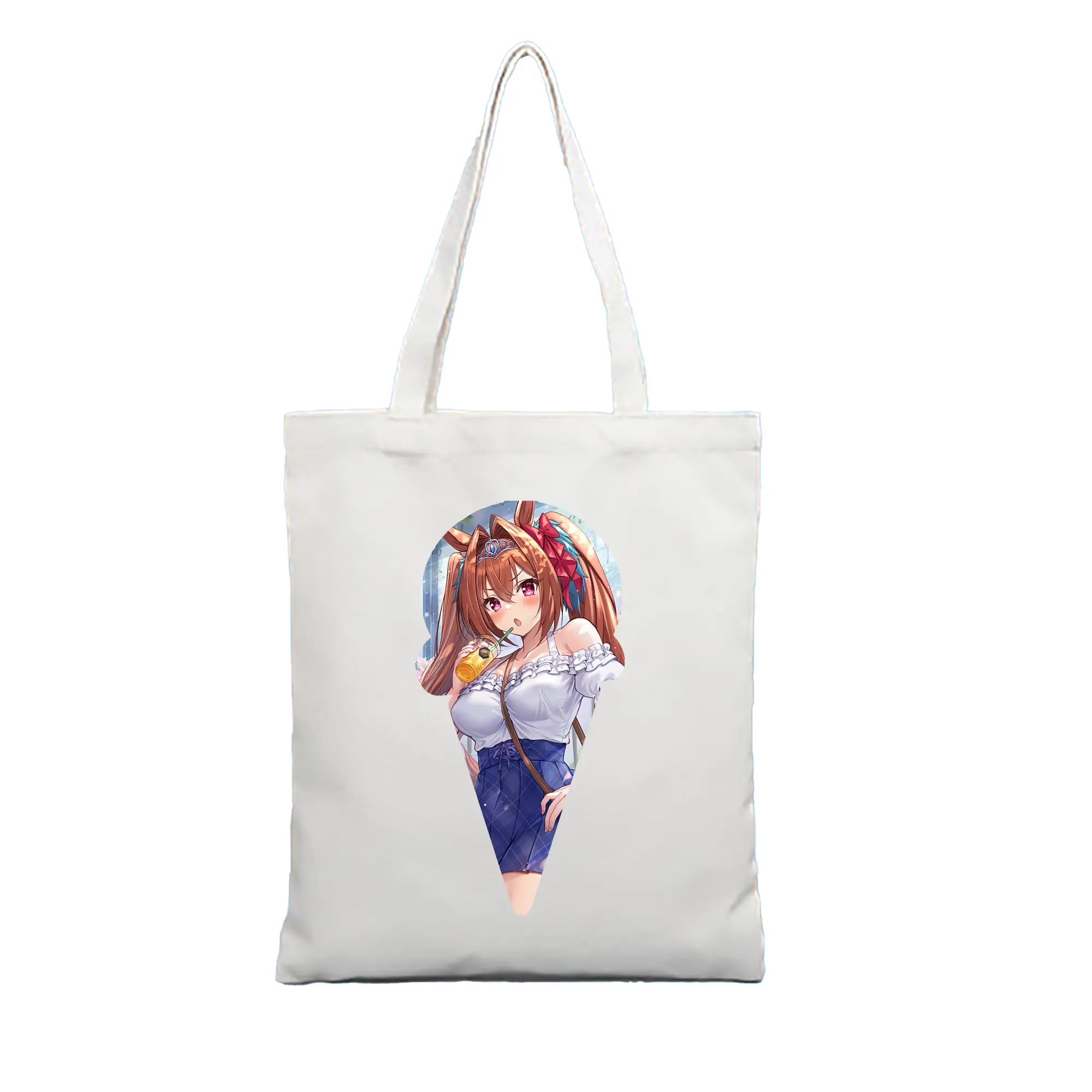 ウマ娘 プリティーダービー グッズ ダイワスカーレット - 縦型キャンバス手提げバッグ（トートバッグ） ・ キャンバス素材 ・ ショッピング用 ・ 軽量 丈夫 お手入れ簡単