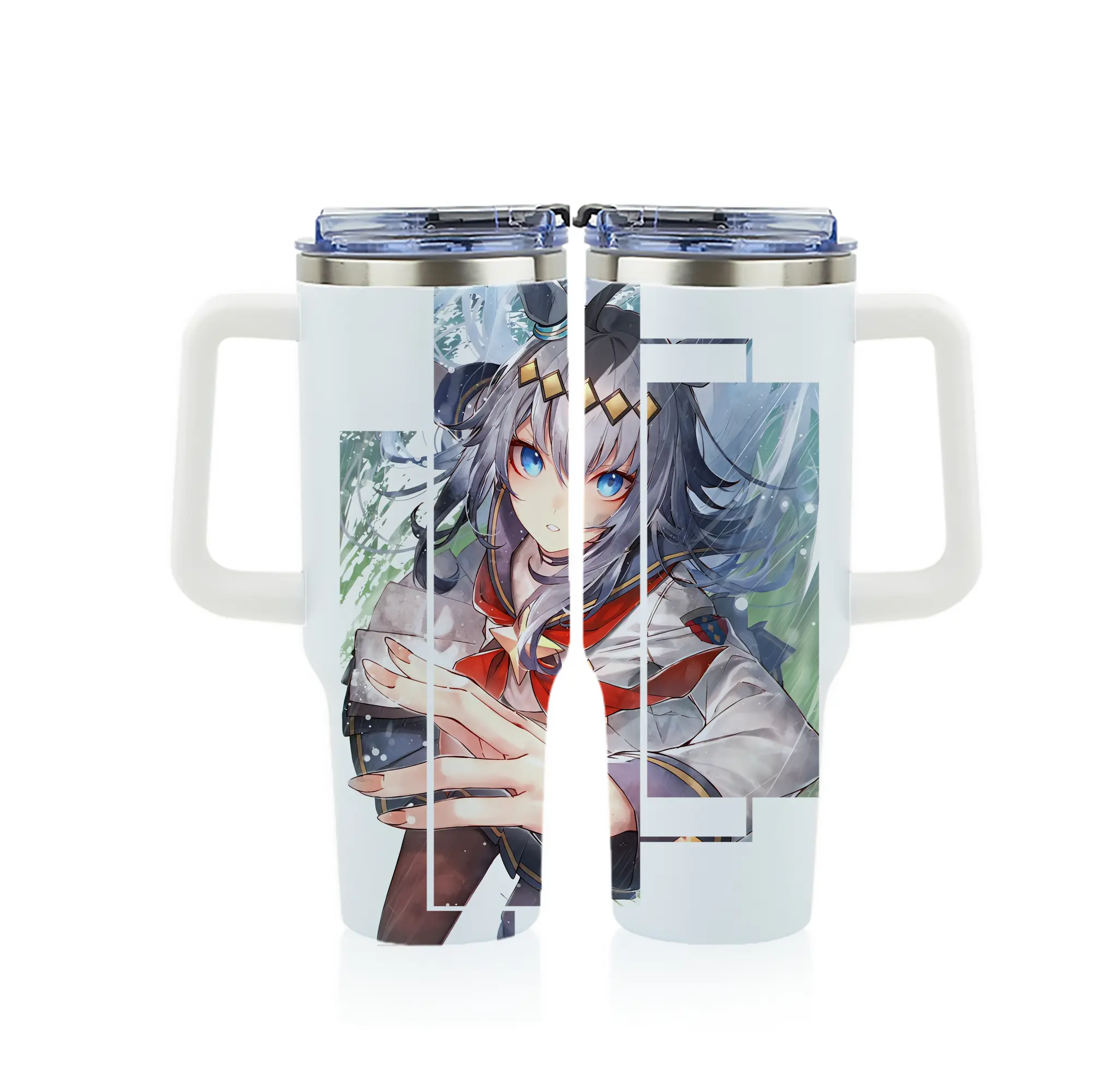 ウマ娘 プリティーダービー グッズ オグリキャップ - 1200mL フルプリント車用タンブラー ・ 304ステンレス 内側 ・ 201ステンレス 外側 ・ 保温 保冷 ・ 通勤 ドライブ アウトドア用