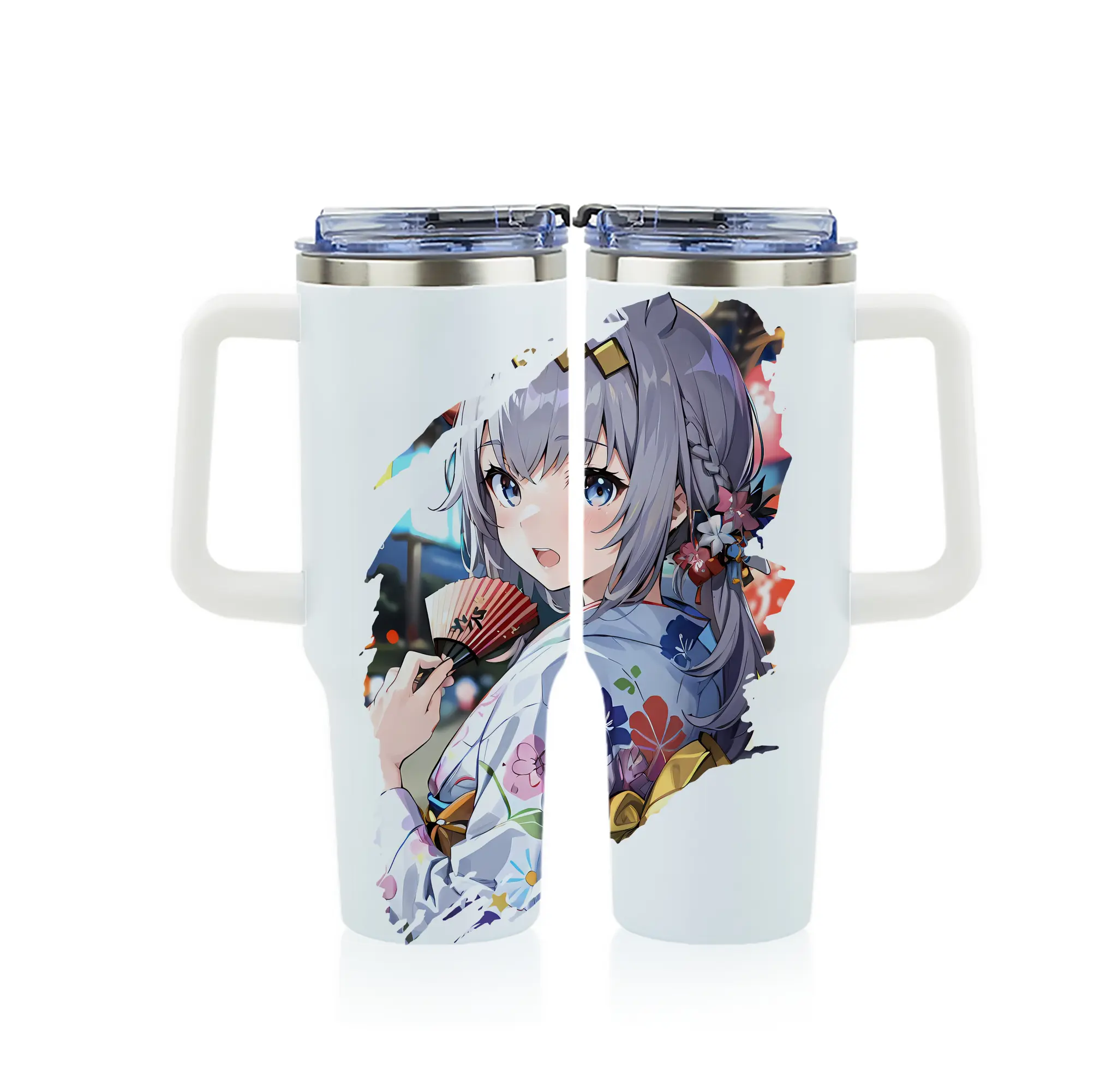 ウマ娘 プリティーダービー グッズ オグリキャップ - 1200mL フルプリント車用タンブラー ・ 304ステンレス 内側 ・ 201ステンレス 外側 ・ 保温 保冷 ・ 通勤 ドライブ アウトドア用