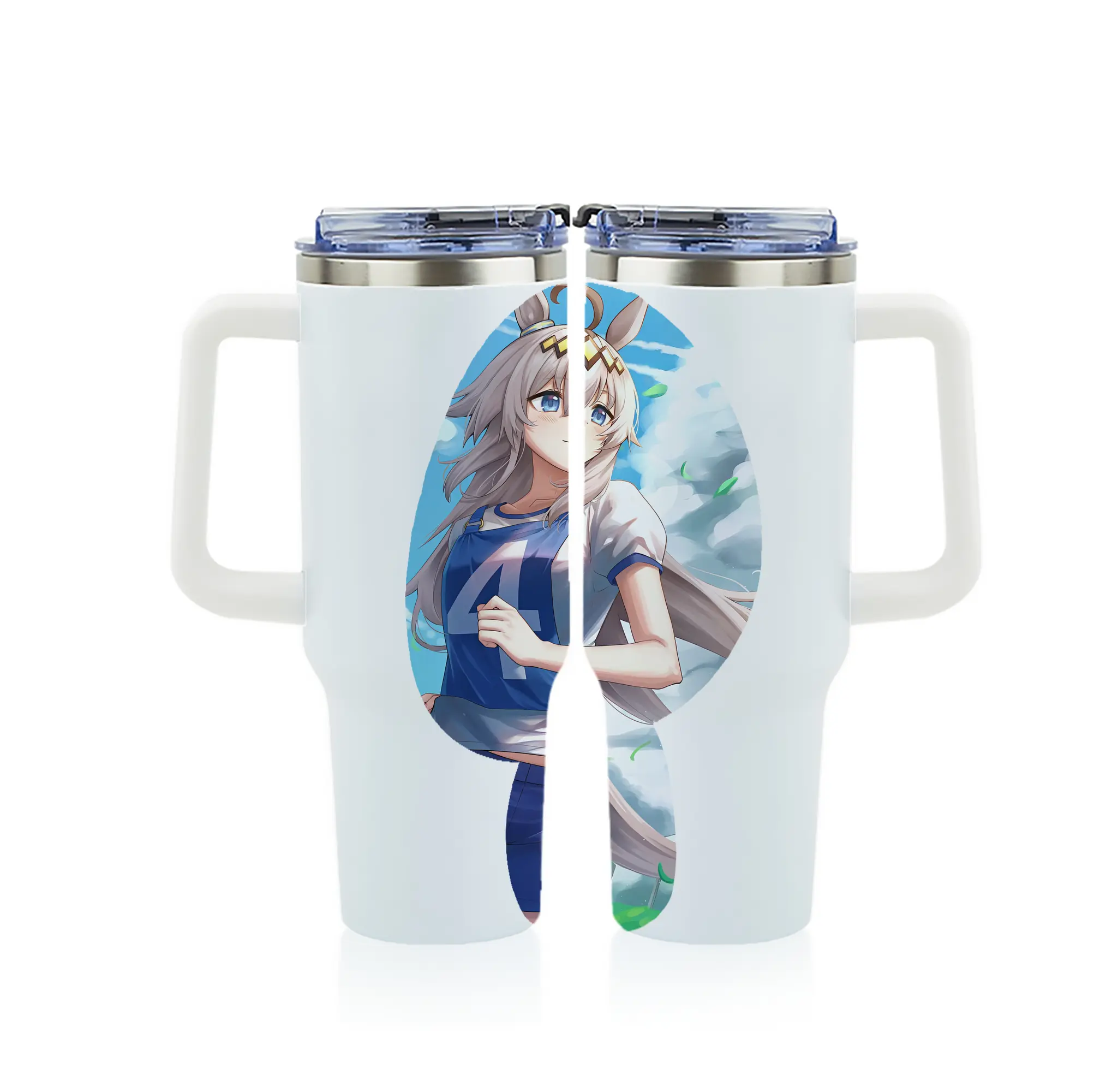 ウマ娘 プリティーダービー グッズ オグリキャップ - 1200mL フルプリント車用タンブラー ・ 304ステンレス 内側 ・ 201ステンレス 外側 ・ 保温 保冷 ・ 通勤 ドライブ アウトドア用