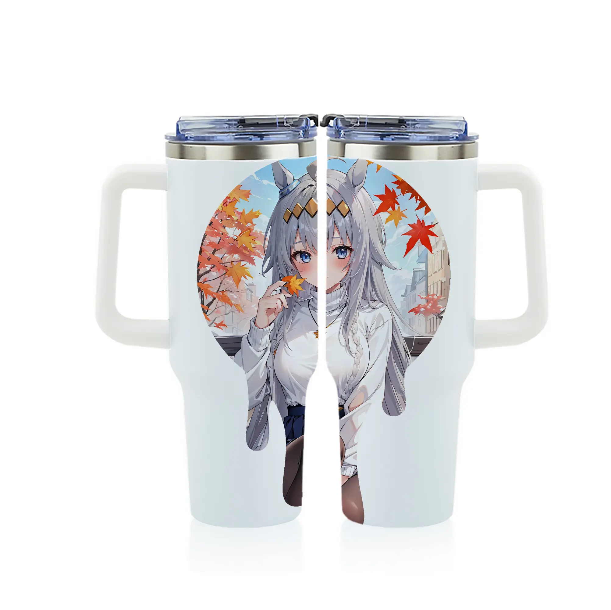 ウマ娘 プリティーダービー グッズ オグリキャップ - 1200mL フルプリント車用タンブラー ・ 304ステンレス 内側 ・ 201ステンレス 外側 ・ 保温 保冷 ・ 通勤 ドライブ アウトドア用