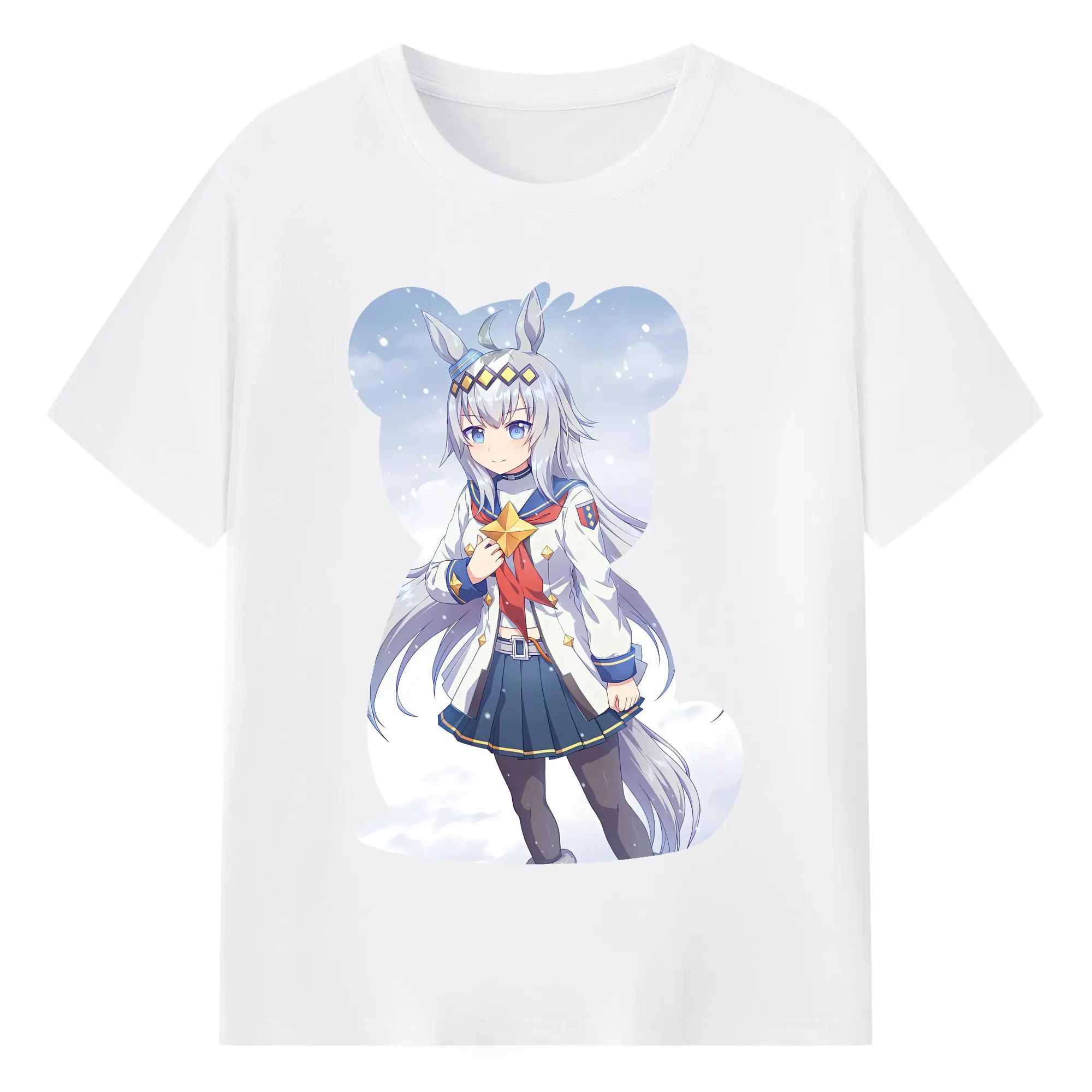ウマ娘 プリティーダービー グッズ オグリキャップ - 綿100％ 半袖Tシャツ ・ フロントプリント ・ 快適 通気性 ・ 日常使い 散歩 スポーツ用