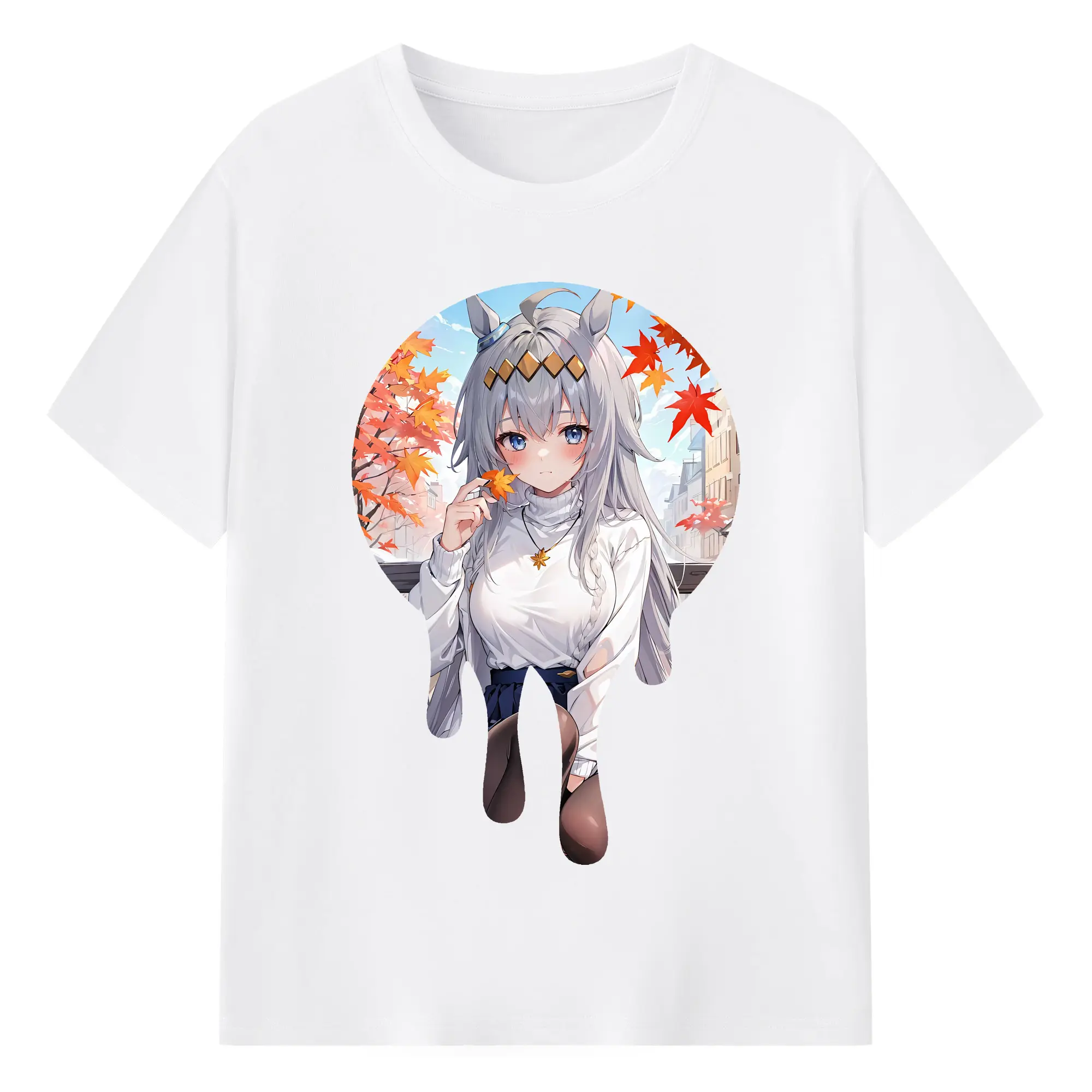ウマ娘 プリティーダービー グッズ オグリキャップ - 綿100％ 半袖Tシャツ ・ フロントプリント ・ 快適 通気性 ・ 日常使い 散歩 スポーツ用