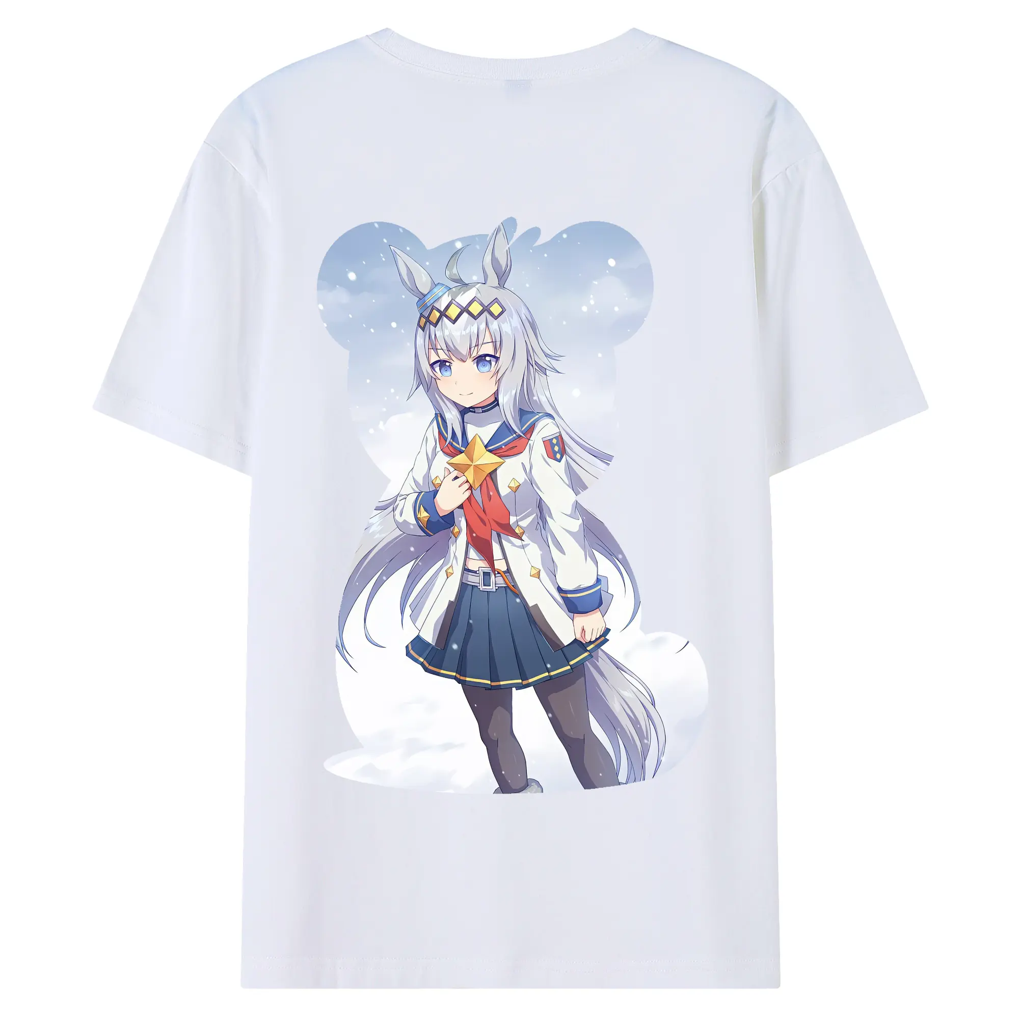 ウマ娘 プリティーダービー グッズ オグリキャップ - 綿100％ 半袖Tシャツ ・ バックプリント ・ 快適 通気性 ・ 日常使い 散歩 スポーツ用