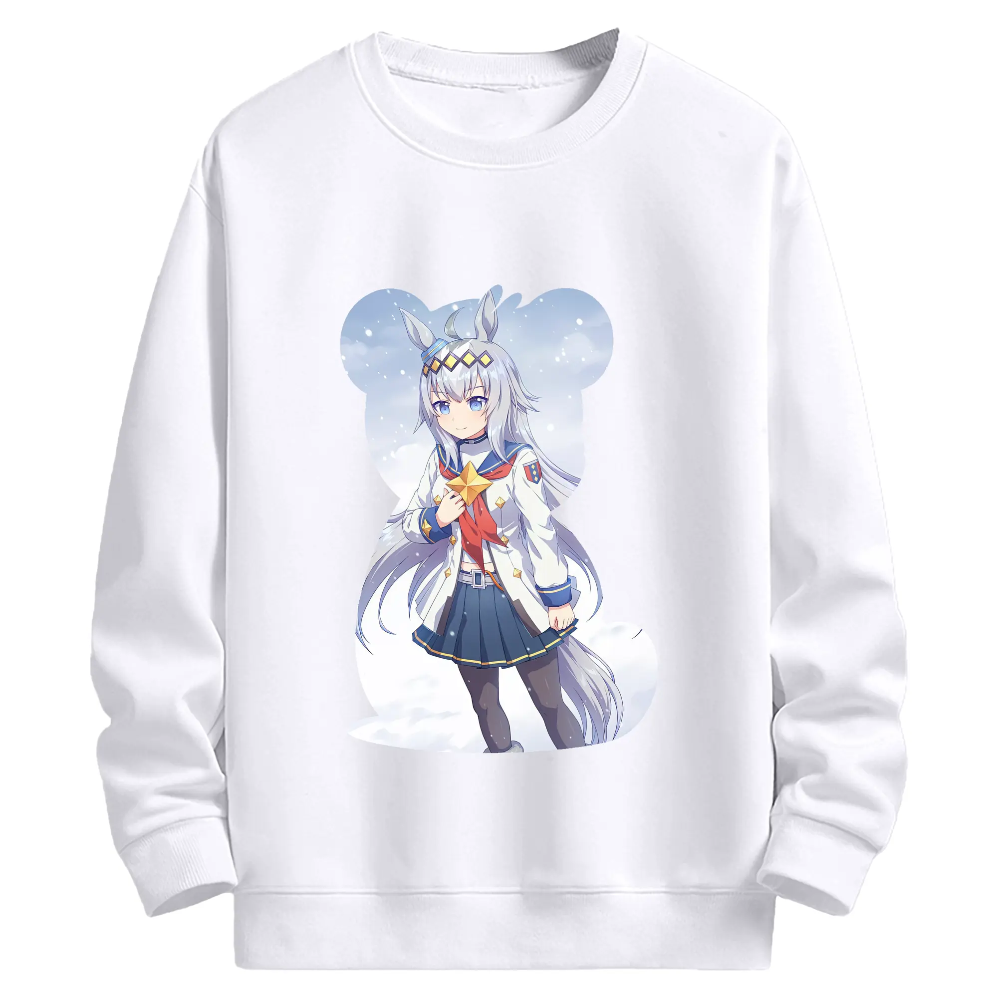 ウマ娘 プリティーダービー グッズ オグリキャップ - 高品質 クルーネック スウェット ・ コットン59％ ポリエステル41％ ・ ユニセックス 長袖 トレーナー ・ カジュアル デイリー スポーツ 散歩用