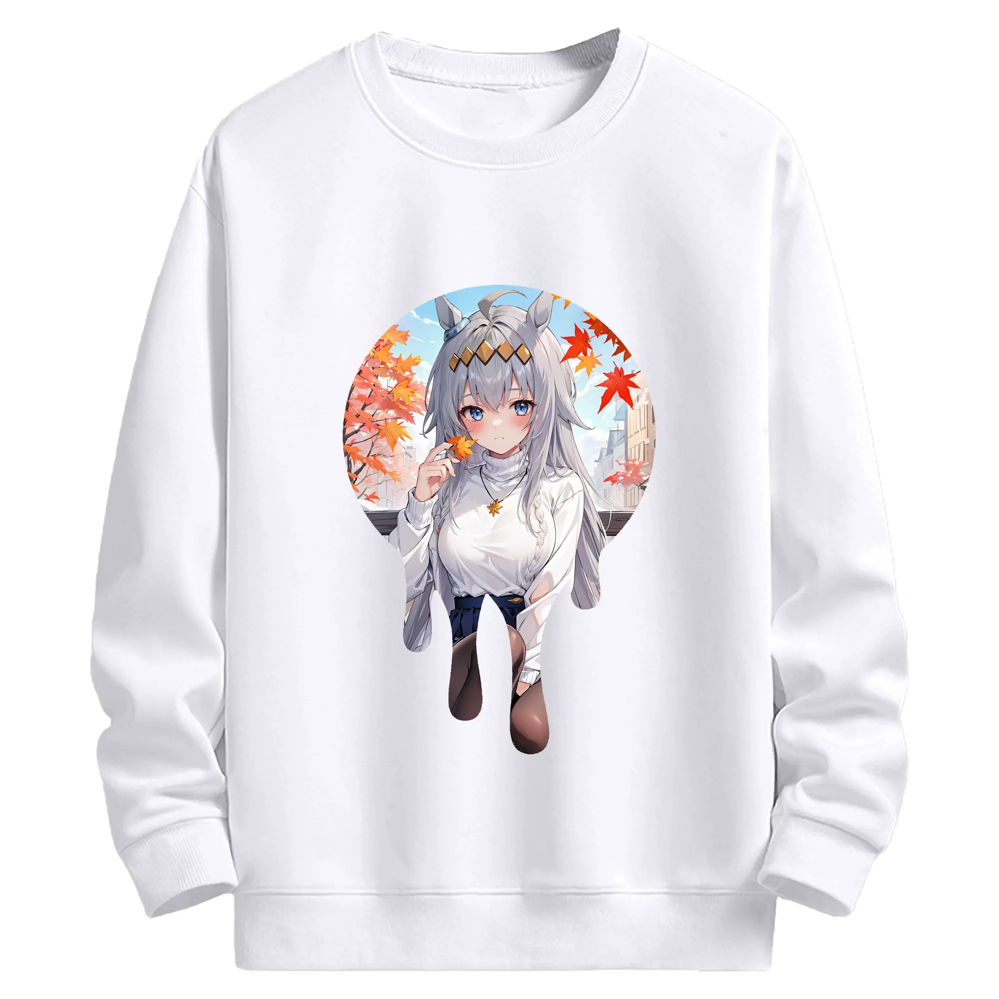 ウマ娘 プリティーダービー グッズ オグリキャップ - 高品質 クルーネック スウェット ・ コットン59％ ポリエステル41％ ・ ユニセックス 長袖 トレーナー ・ カジュアル デイリー スポーツ 散歩用