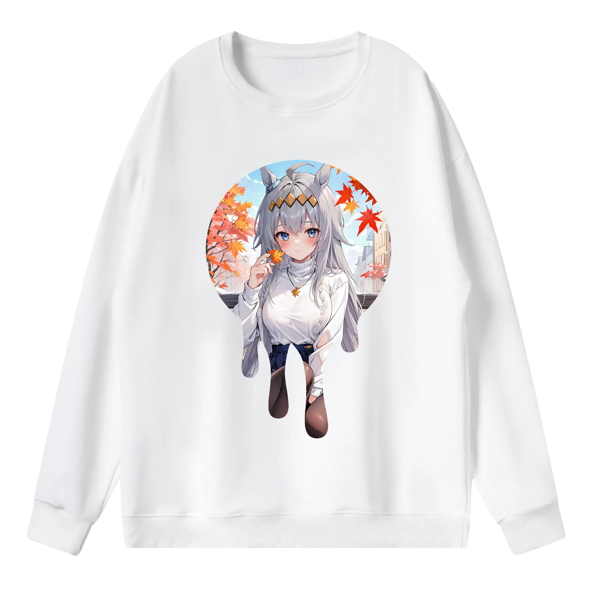 ウマ娘 プリティーダービー グッズ オグリキャップ - 薄手 クルーネック スウェット 裏毛260g · ポリエステル 春秋向け カジュアル 男女兼用 · トレーナー デイリー スポーツ 散歩に最適