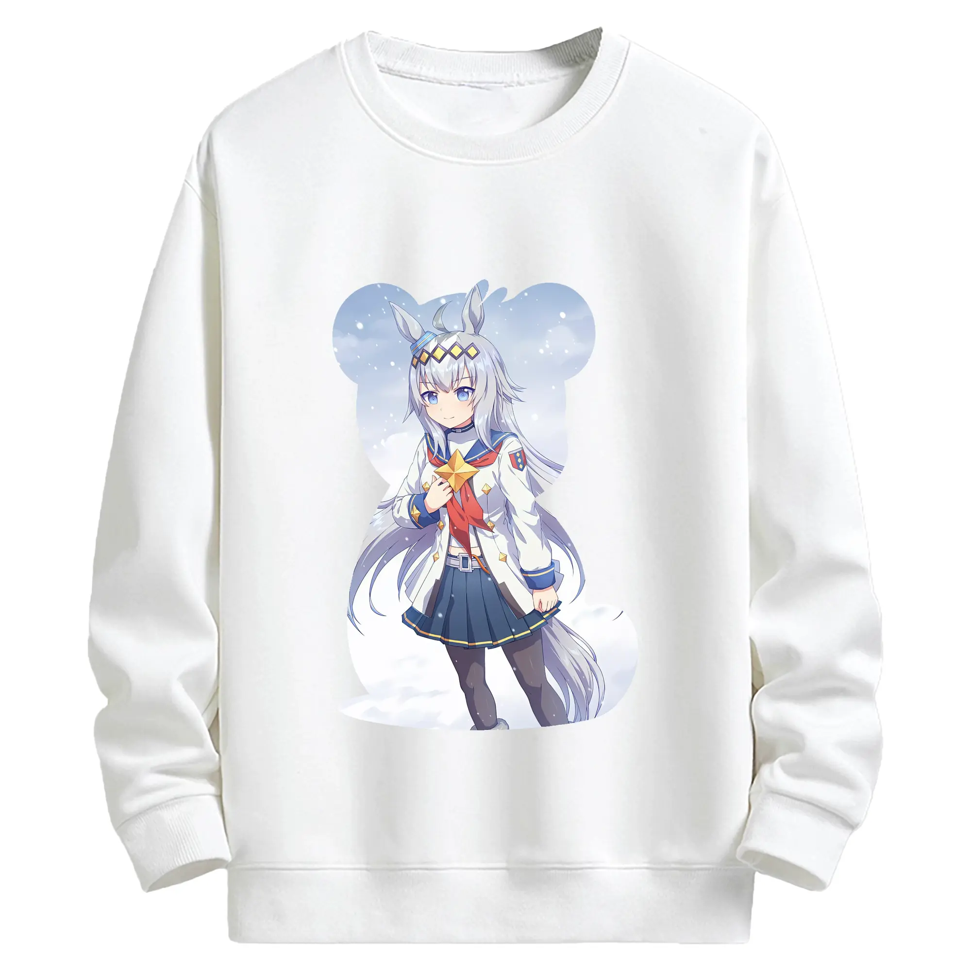 ウマ娘 プリティーダービー グッズ オグリキャップ - キッズ クルーネックスウェットシャツ ・ フロントプリント ・ 綿80％ ポリエステル20％ ・ 快適 通学 スポーツ 日常使い お散歩用