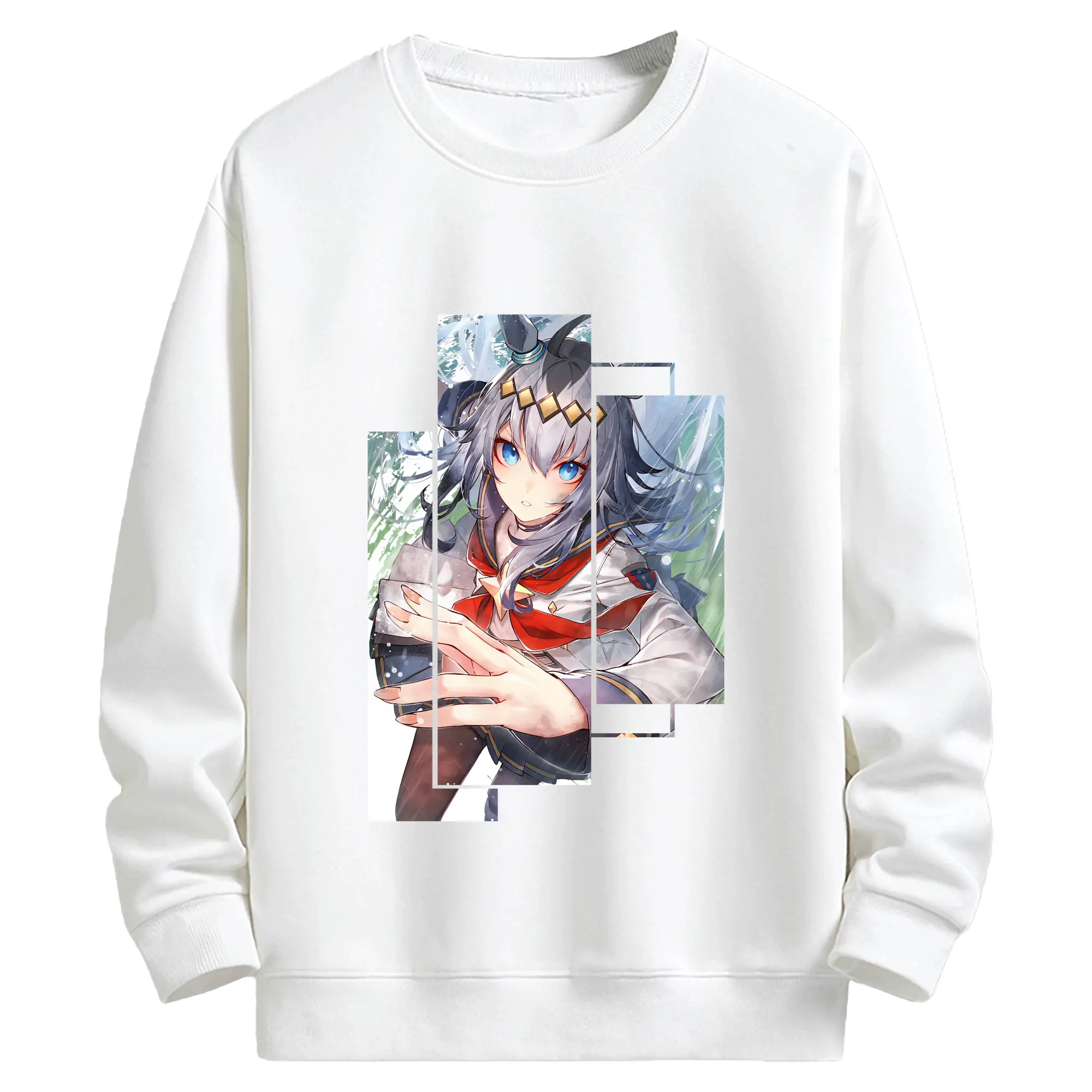 ウマ娘 プリティーダービー グッズ オグリキャップ - キッズ クルーネックスウェットシャツ ・ フロントプリント ・ 綿80％ ポリエステル20％ ・ 快適 通学 スポーツ 日常使い お散歩用