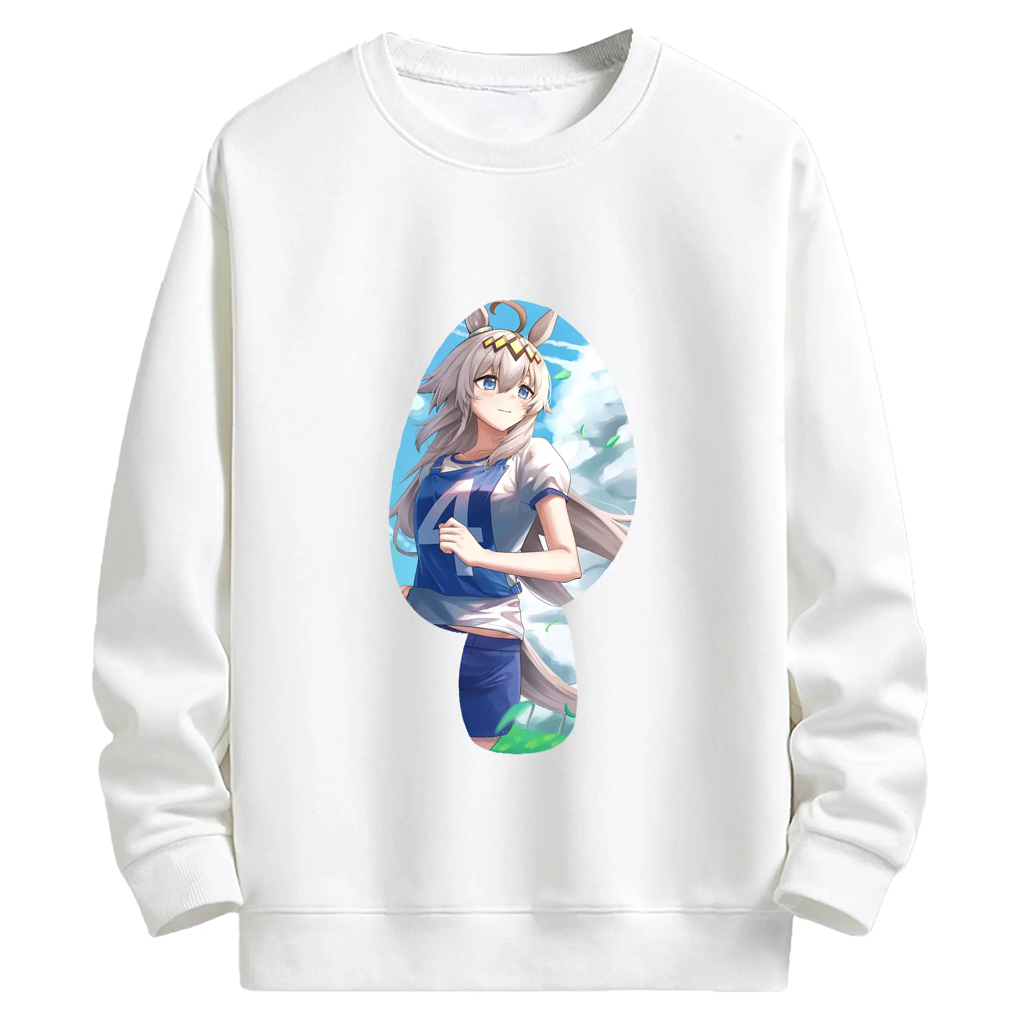 ウマ娘 プリティーダービー グッズ オグリキャップ - キッズ クルーネックスウェットシャツ ・ フロントプリント ・ 綿80％ ポリエステル20％ ・ 快適 通学 スポーツ 日常使い お散歩用