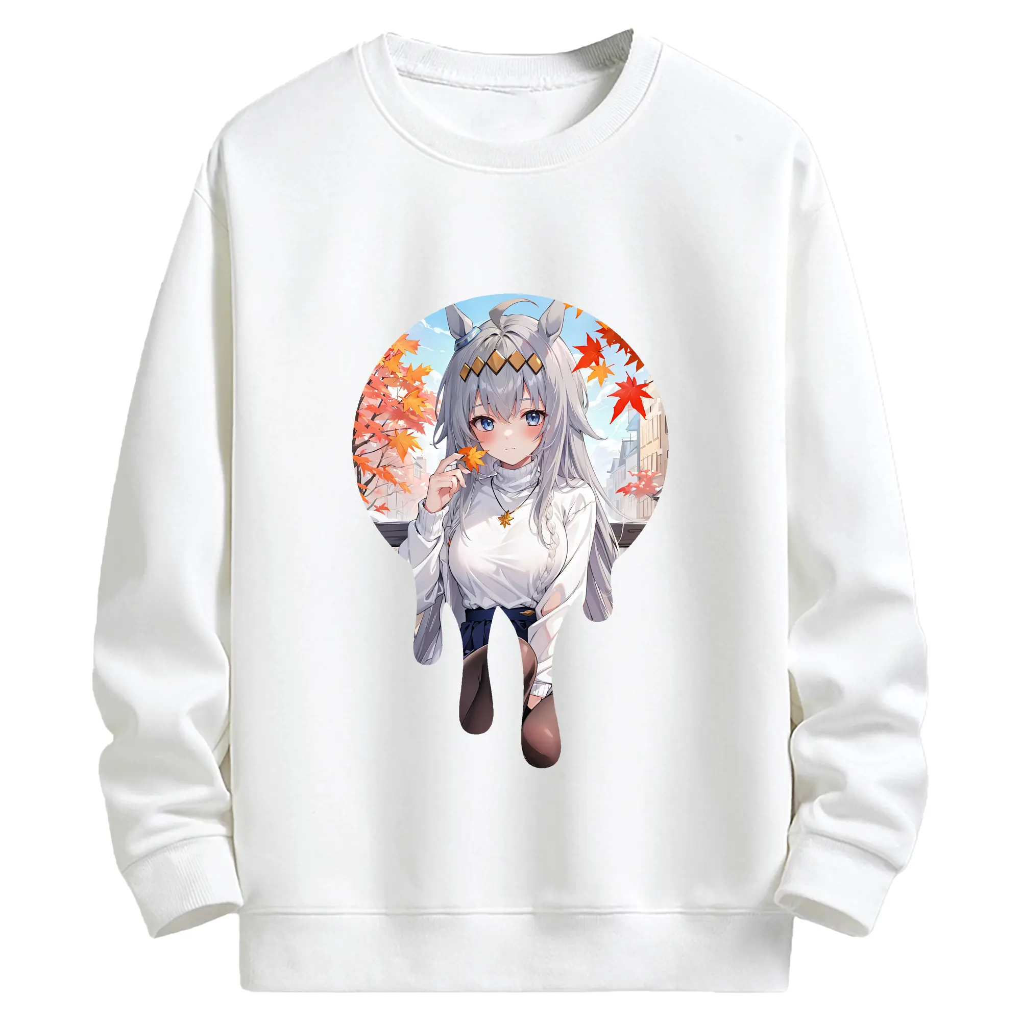 ウマ娘 プリティーダービー グッズ オグリキャップ - キッズ クルーネックスウェットシャツ ・ フロントプリント ・ 綿80％ ポリエステル20％ ・ 快適 通学 スポーツ 日常使い お散歩用