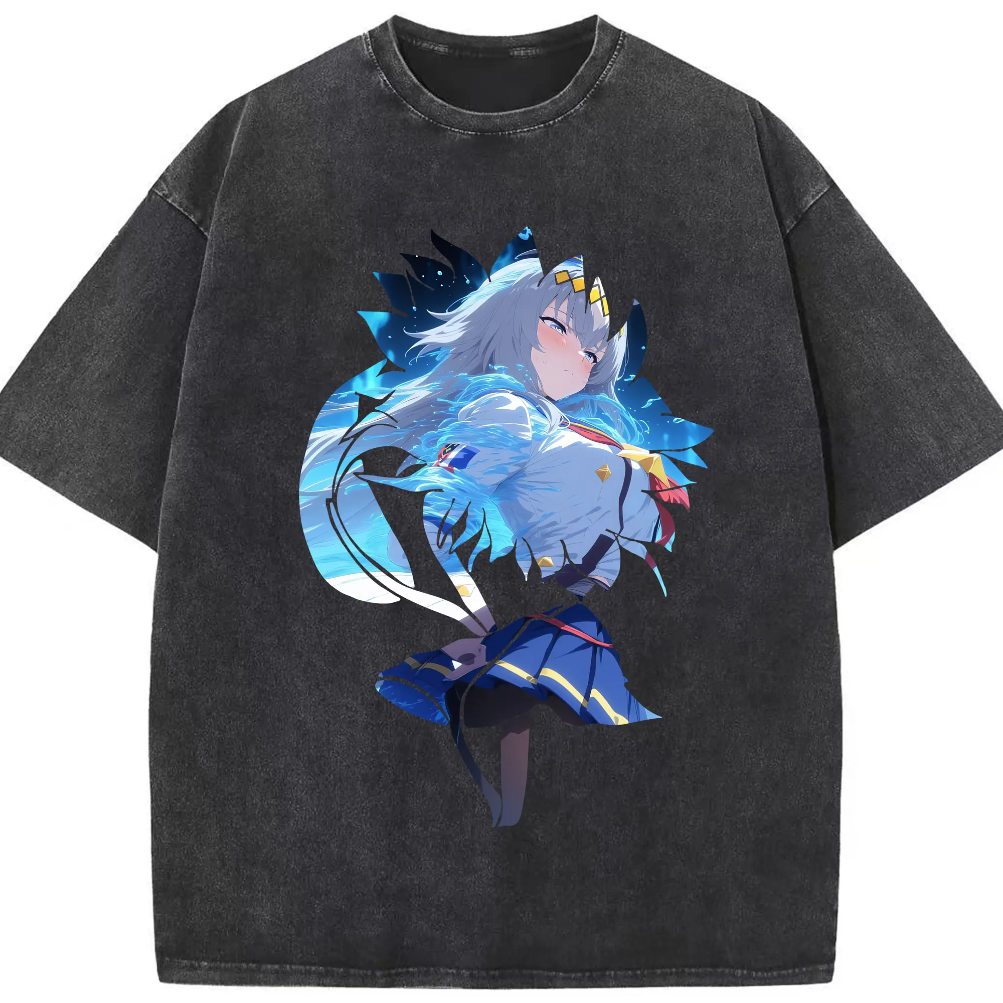 ウマ娘 プリティーダービー グッズ オグリキャップ - 綿100％ ヴィンテージ風 半袖Tシャツ ・ フロントプリント ・ 柔らか肌触り ・ 通気性 快適 ・ スポーツ カジュアル 外出用