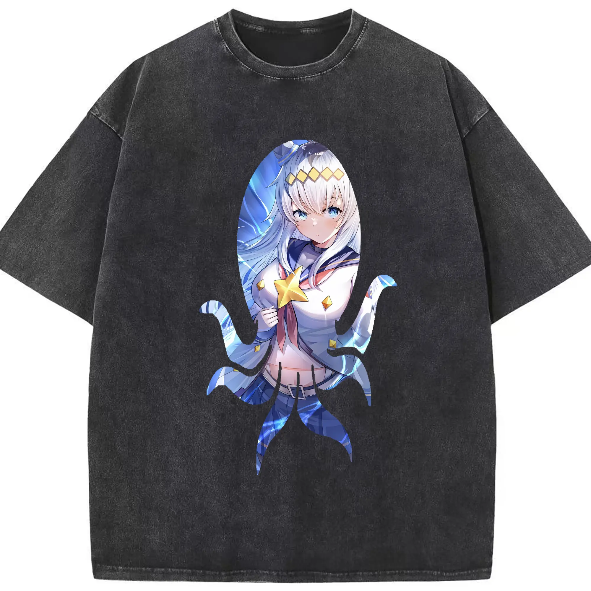ウマ娘 プリティーダービー グッズ オグリキャップ - 綿100％ ヴィンテージ風 半袖Tシャツ ・ フロントプリント ・ 柔らか肌触り ・ 通気性 快適 ・ スポーツ カジュアル 外出用