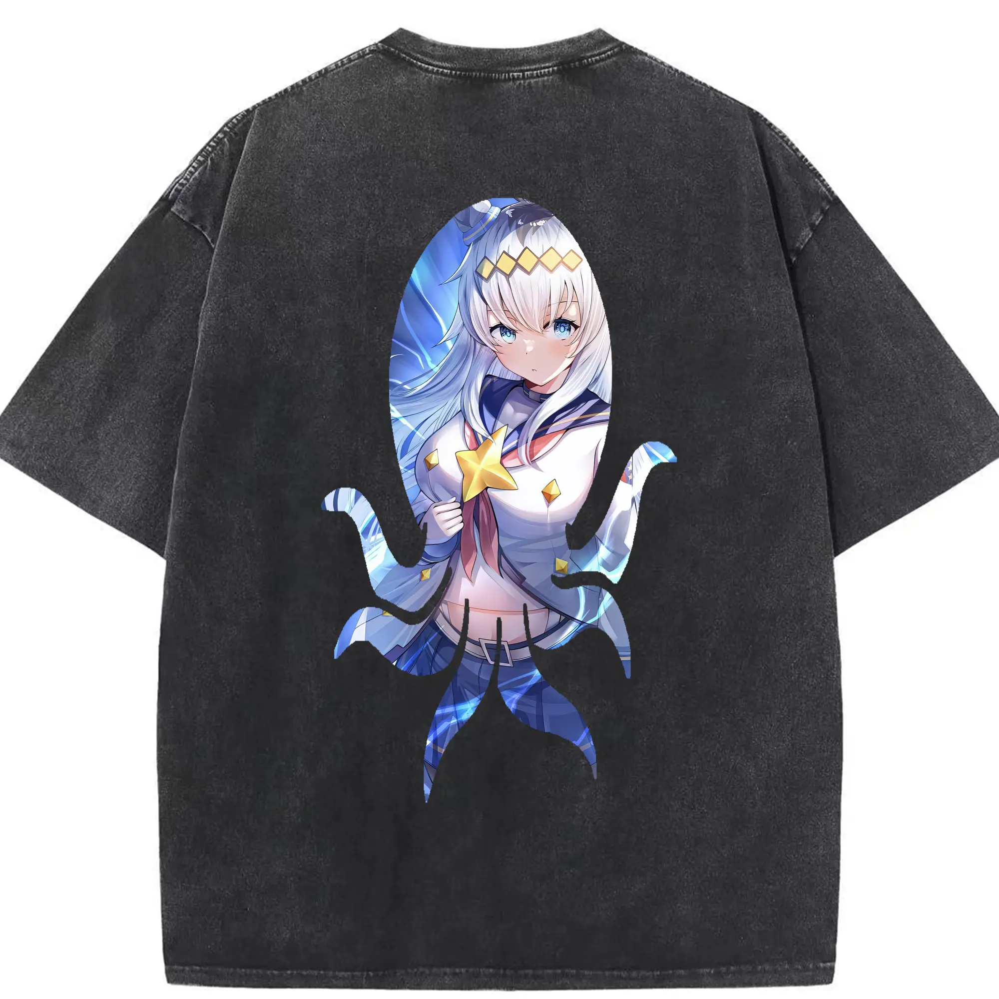 ウマ娘 プリティーダービー グッズ オグリキャップ - 綿100％ ヴィンテージ風 半袖Tシャツ ・ 背面プリント ・ 柔らか肌触り ・ 通気性 快適 ・ スポーツ カジュアル 外出用