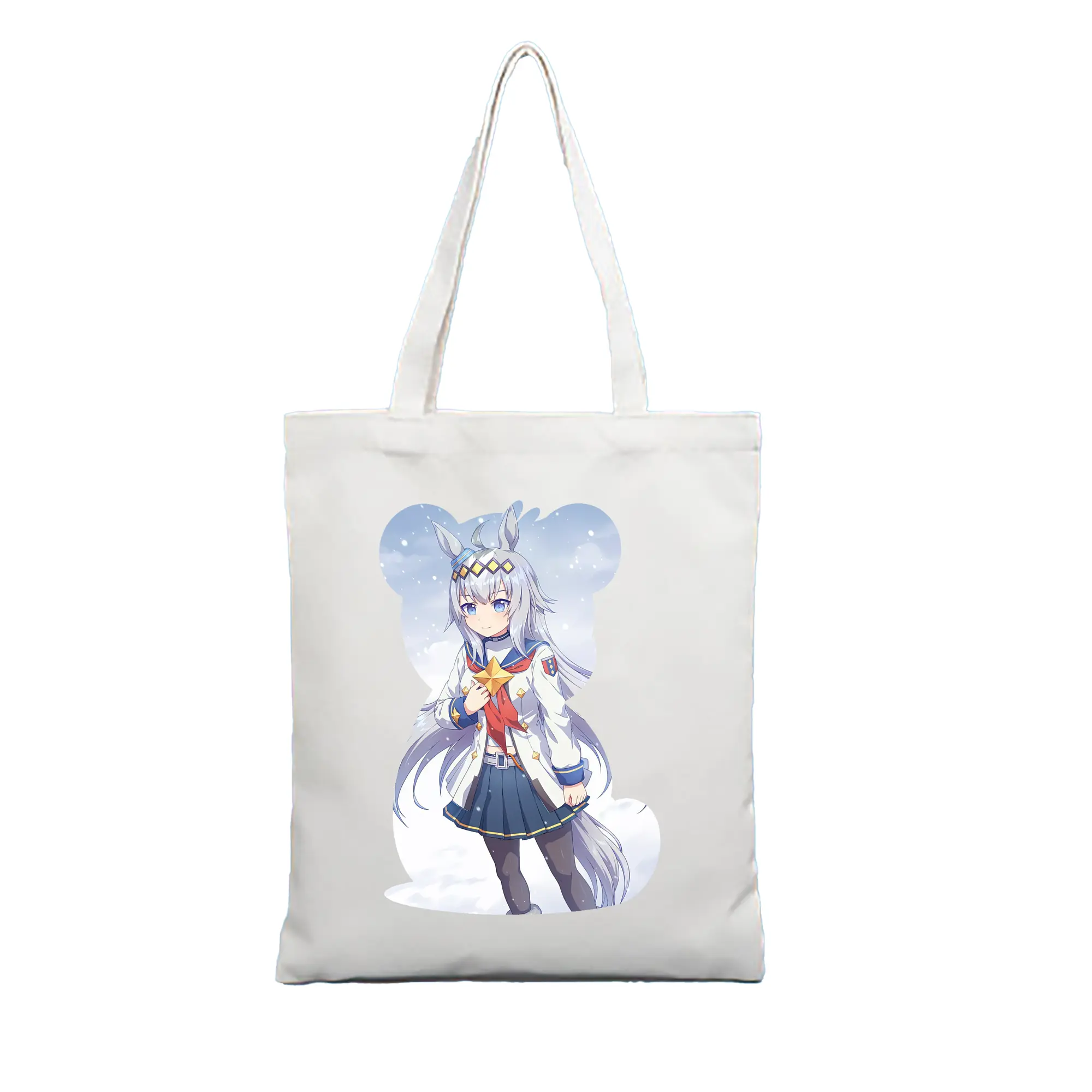 ウマ娘 プリティーダービー グッズ オグリキャップ - 縦型キャンバス手提げバッグ（トートバッグ） ・ キャンバス素材 ・ ショッピング用 ・ 軽量 丈夫 お手入れ簡単