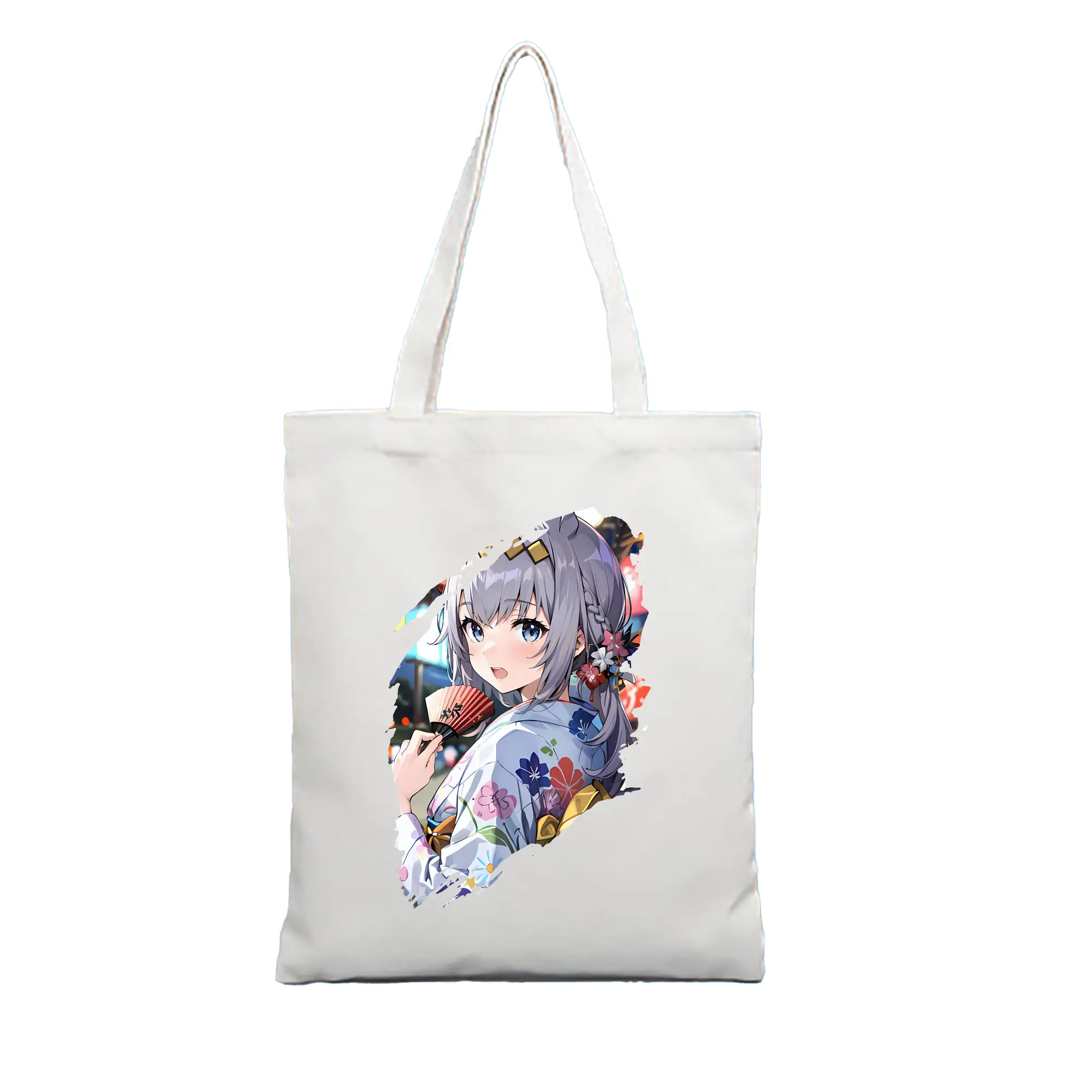 ウマ娘 プリティーダービー グッズ オグリキャップ - 縦型キャンバス手提げバッグ（トートバッグ） ・ キャンバス素材 ・ ショッピング用 ・ 軽量 丈夫 お手入れ簡単