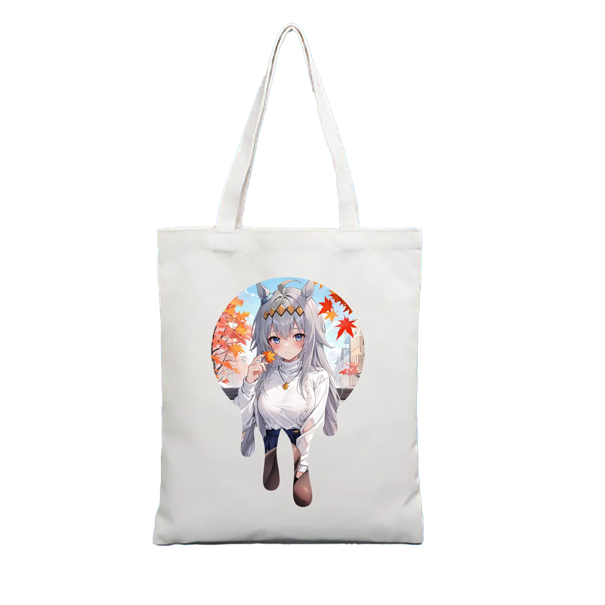 ウマ娘 プリティーダービー グッズ オグリキャップ - 縦型キャンバス手提げバッグ（トートバッグ） ・ キャンバス素材 ・ ショッピング用 ・ 軽量 丈夫 お手入れ簡単