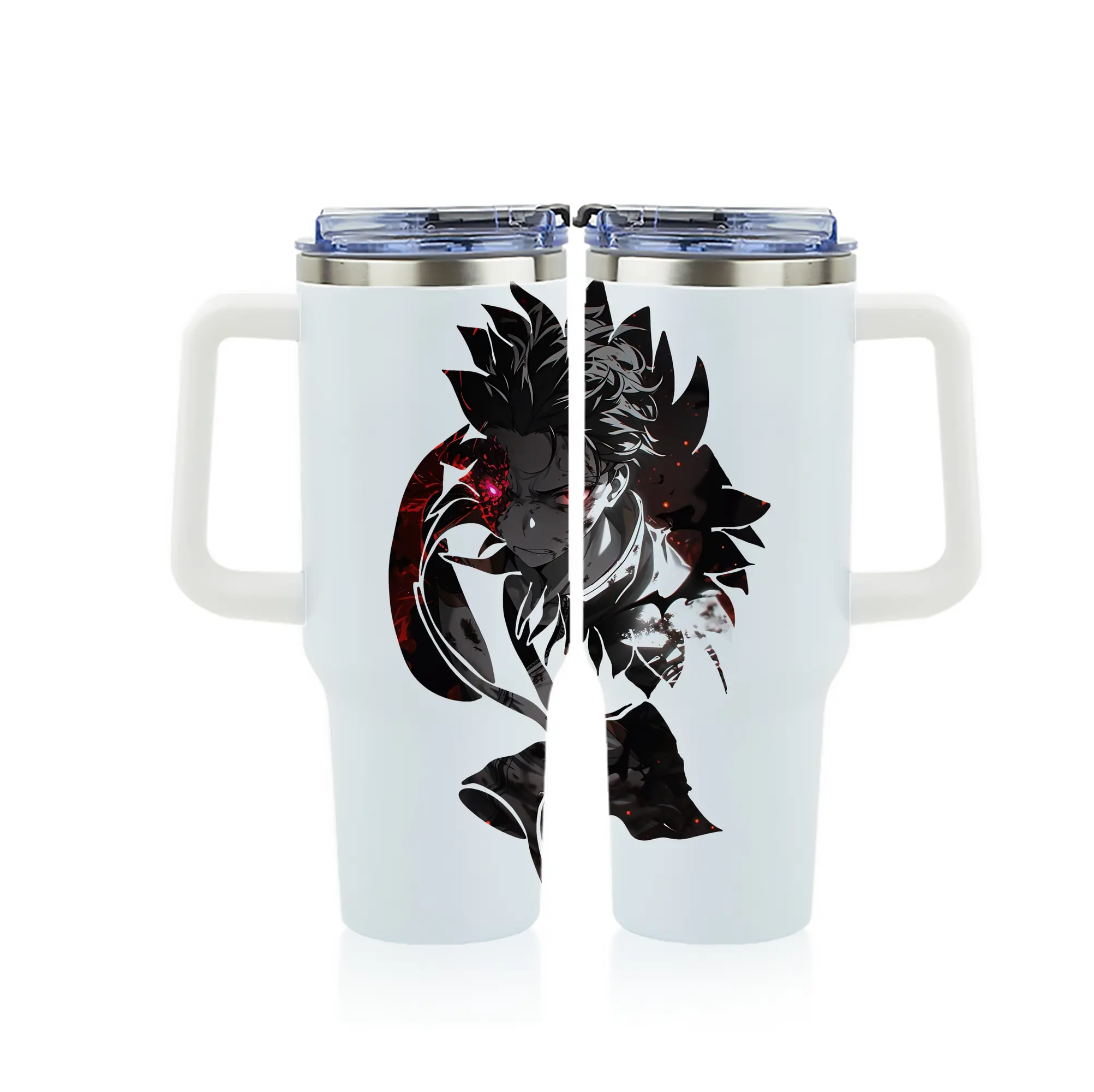 リゼロ グッズ ナツキ・スバル - 1200mL フルプリント車用タンブラー ・ 304ステンレス 内側 ・ 201ステンレス 外側 ・ 保温 保冷 ・ 通勤 ドライブ アウトドア用