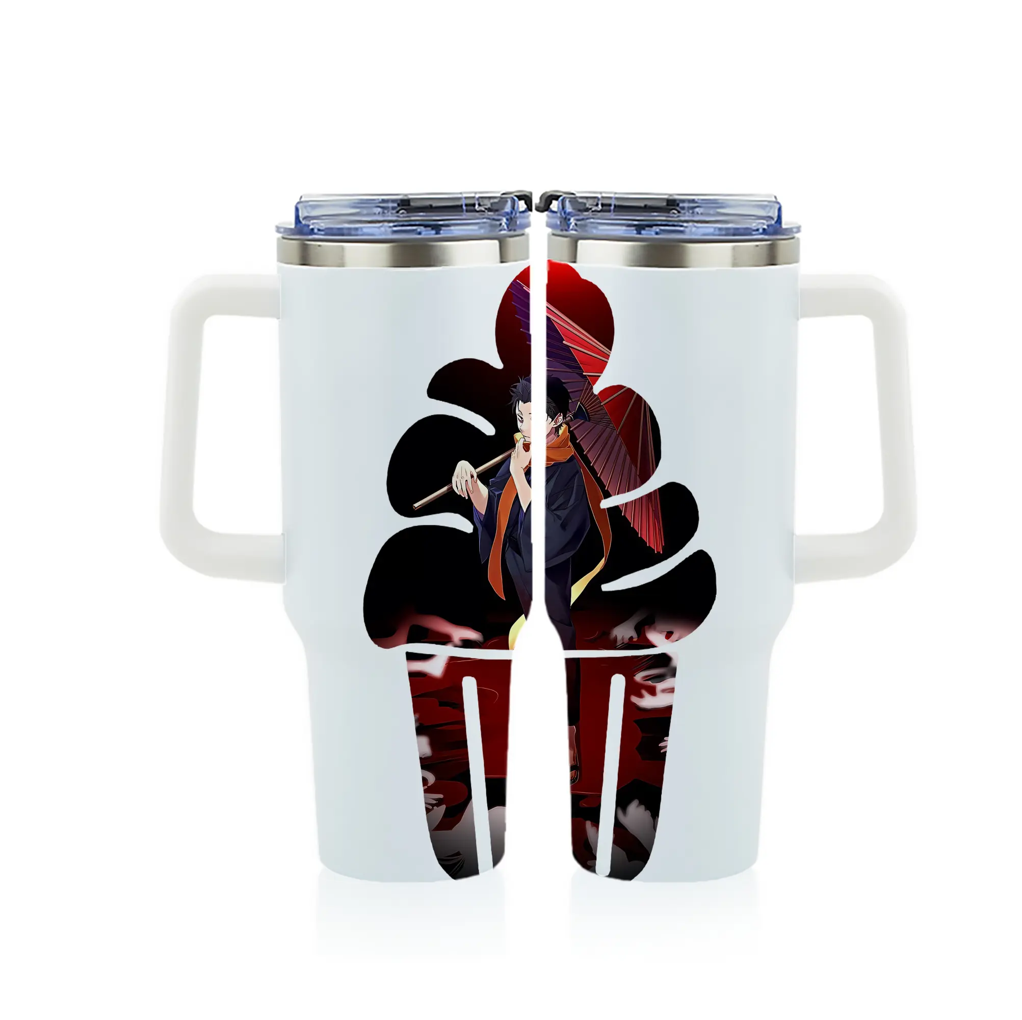 リゼロ グッズ ナツキ・スバル - 1200mL フルプリント車用タンブラー ・ 304ステンレス 内側 ・ 201ステンレス 外側 ・ 保温 保冷 ・ 通勤 ドライブ アウトドア用